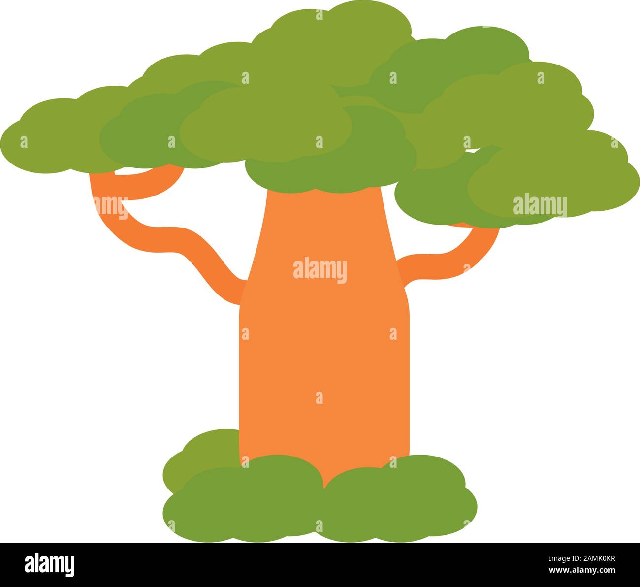 arbre baobab botanique nature australie icône sur fond blanc illustration vectorielle Illustration de Vecteur