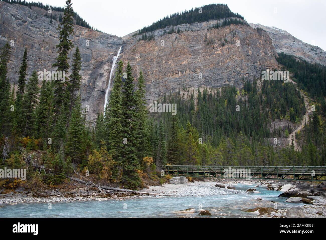 Chutes Takakkaw Dans Le Parc National Yoho Rocheuses Canadiennes Banque D'Images