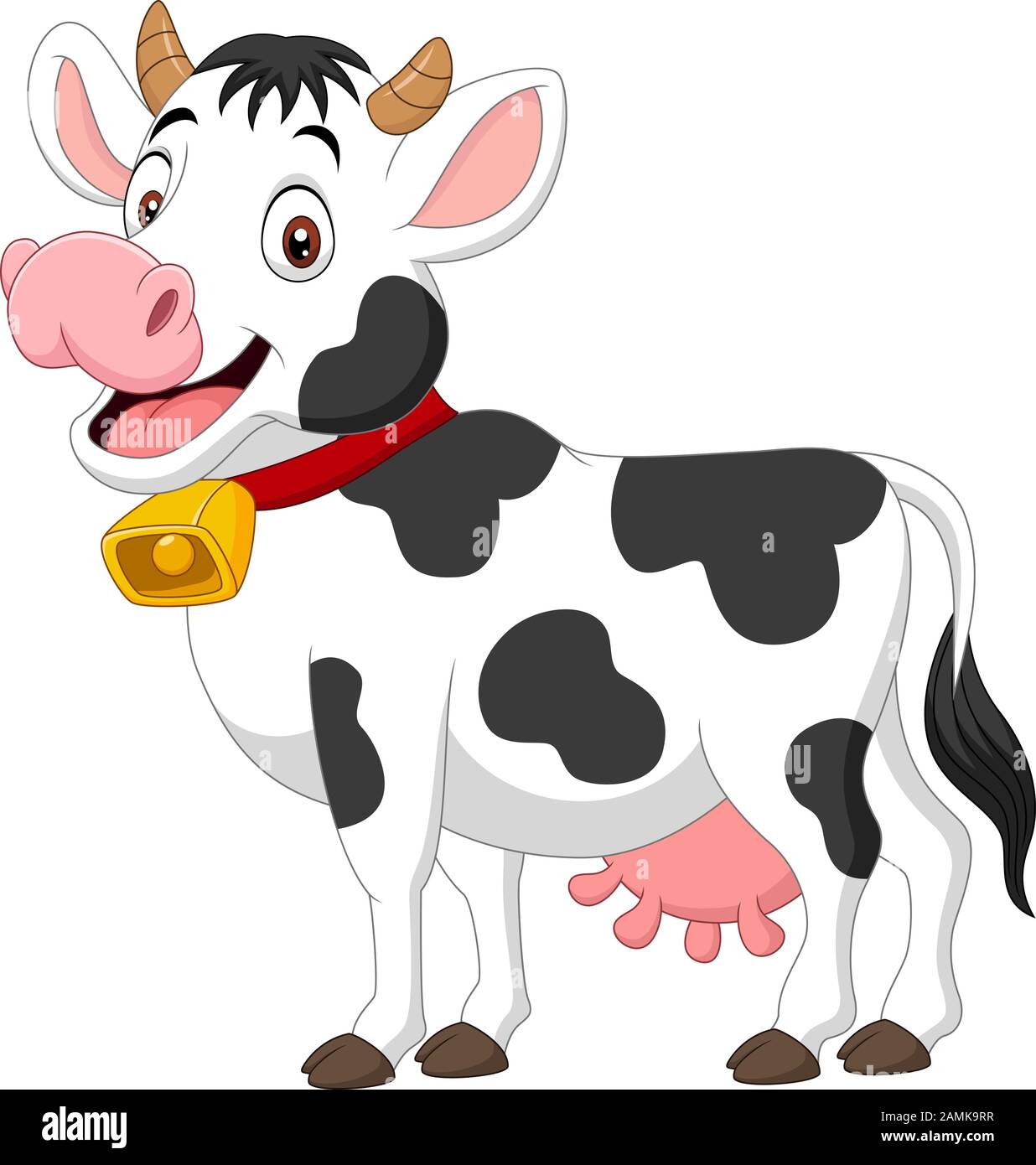 Cartoon happy cow isolé sur fond blanc Illustration de Vecteur