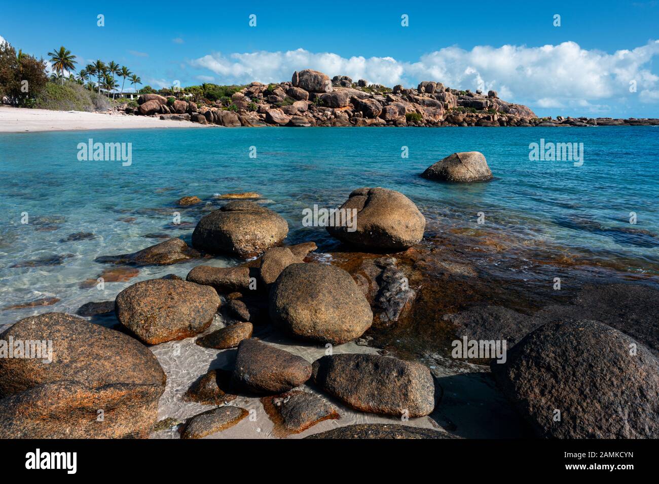 Magnifique baie Horseshoe dans Bowen tropical. Banque D'Images