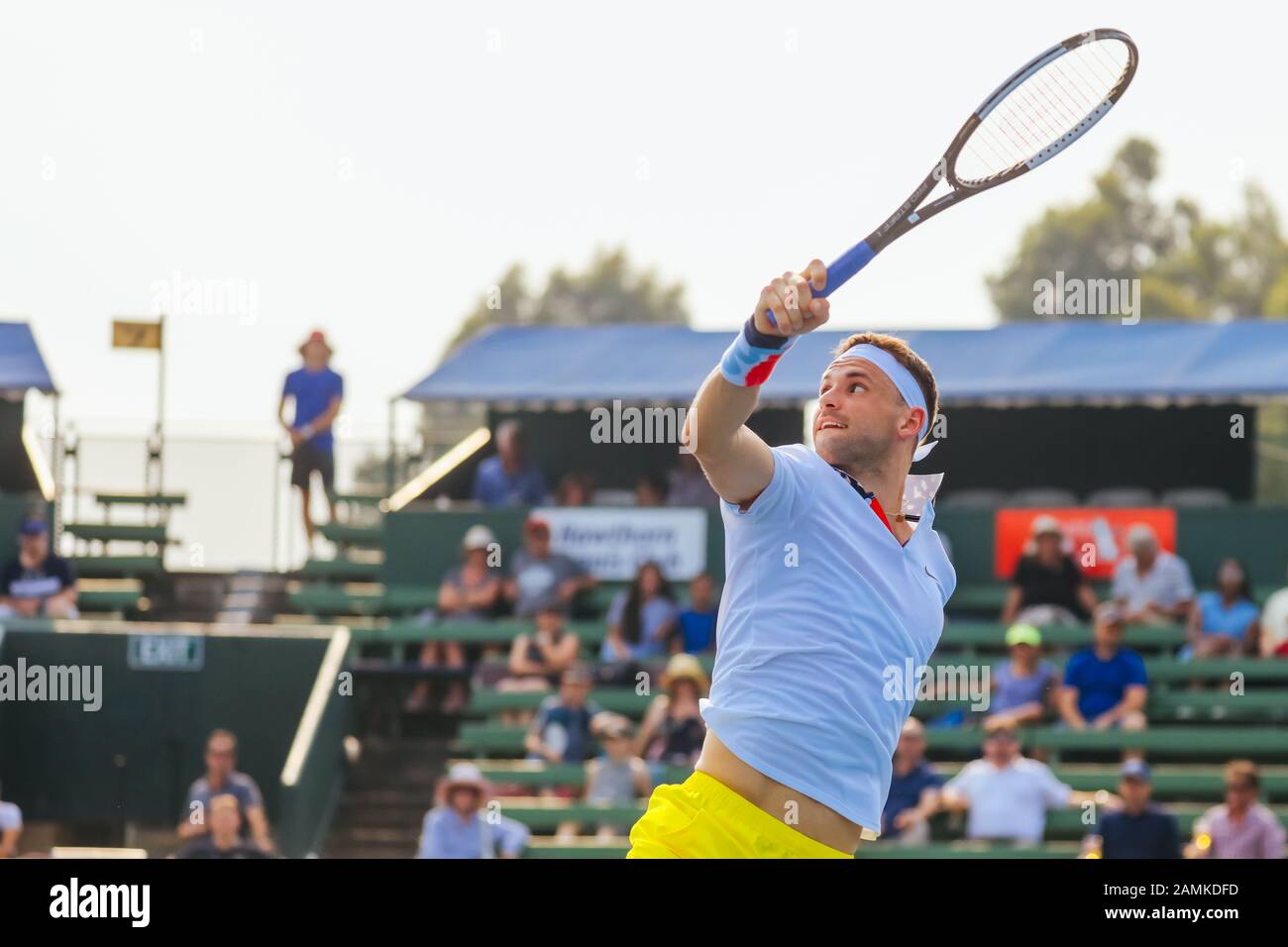 14 janvier 2020: Melbourne, AUSTRALIE - 14 JANVIER 2020: Grigor Dimitrov (BUL).vs Borna Coric (CRO) à l'AgBioEn Kooyong Classic le 1er jour à Melbourne Australie Credit: Chris Putnam/ZUMA Wire/Alay Live News Banque D'Images