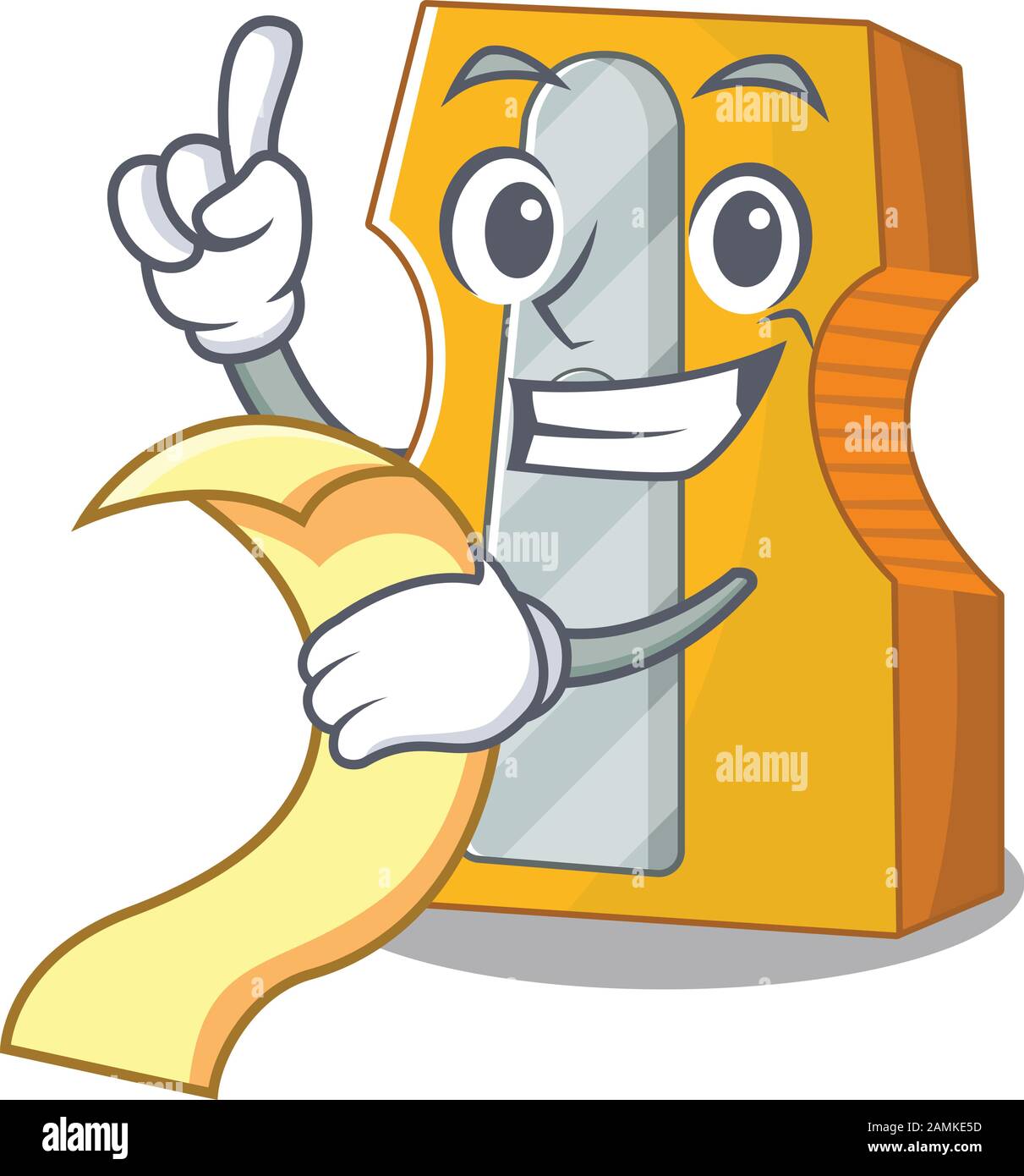 Un drôle de personnage de dessin animé de taille-crayon avec un menu Image  Vectorielle Stock - Alamy