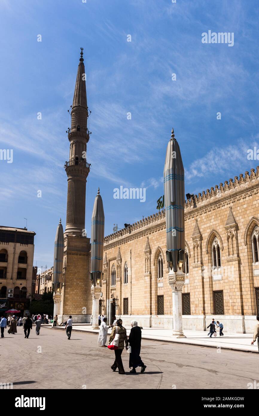 Mosquée Al-Hussein, al Husayn msoque, au vieux Caire, région islamique, le caire, Egypte, Afrique du Nord, Afrique Banque D'Images