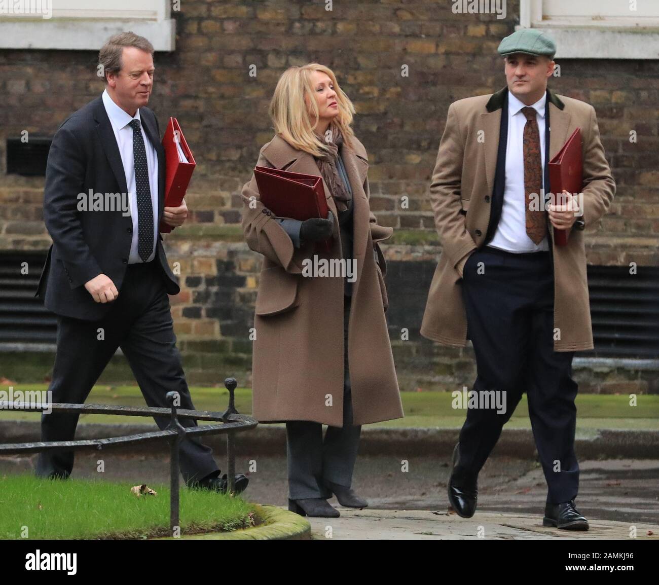 Le secrétaire écossais Alister Jack, ministre d'État à l'habitation Esther McVey et ministre de la Northern Powerhouse et de La Croissance locale Jake Berry arrivent à une réunion du cabinet à Downing Street, Londres. Banque D'Images