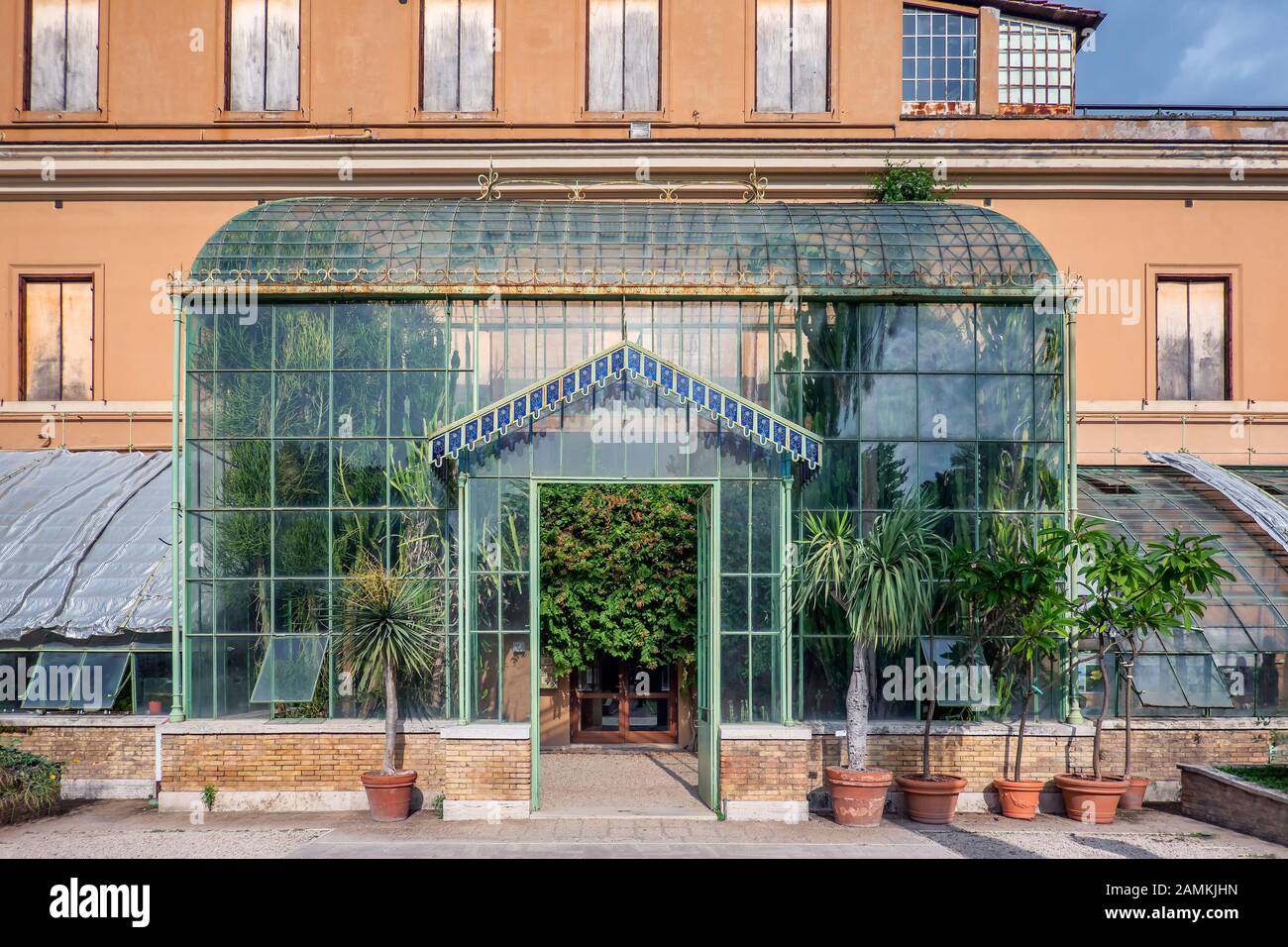 Serre Dans Le Jardin Botanique De Trastevere, Rome Italie Banque D'Images