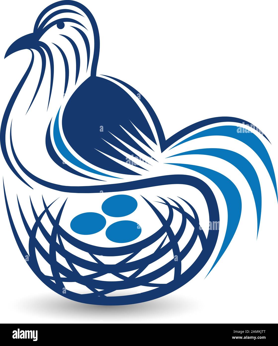 oiseau éclosent son logo d'oeuf Banque D'Images