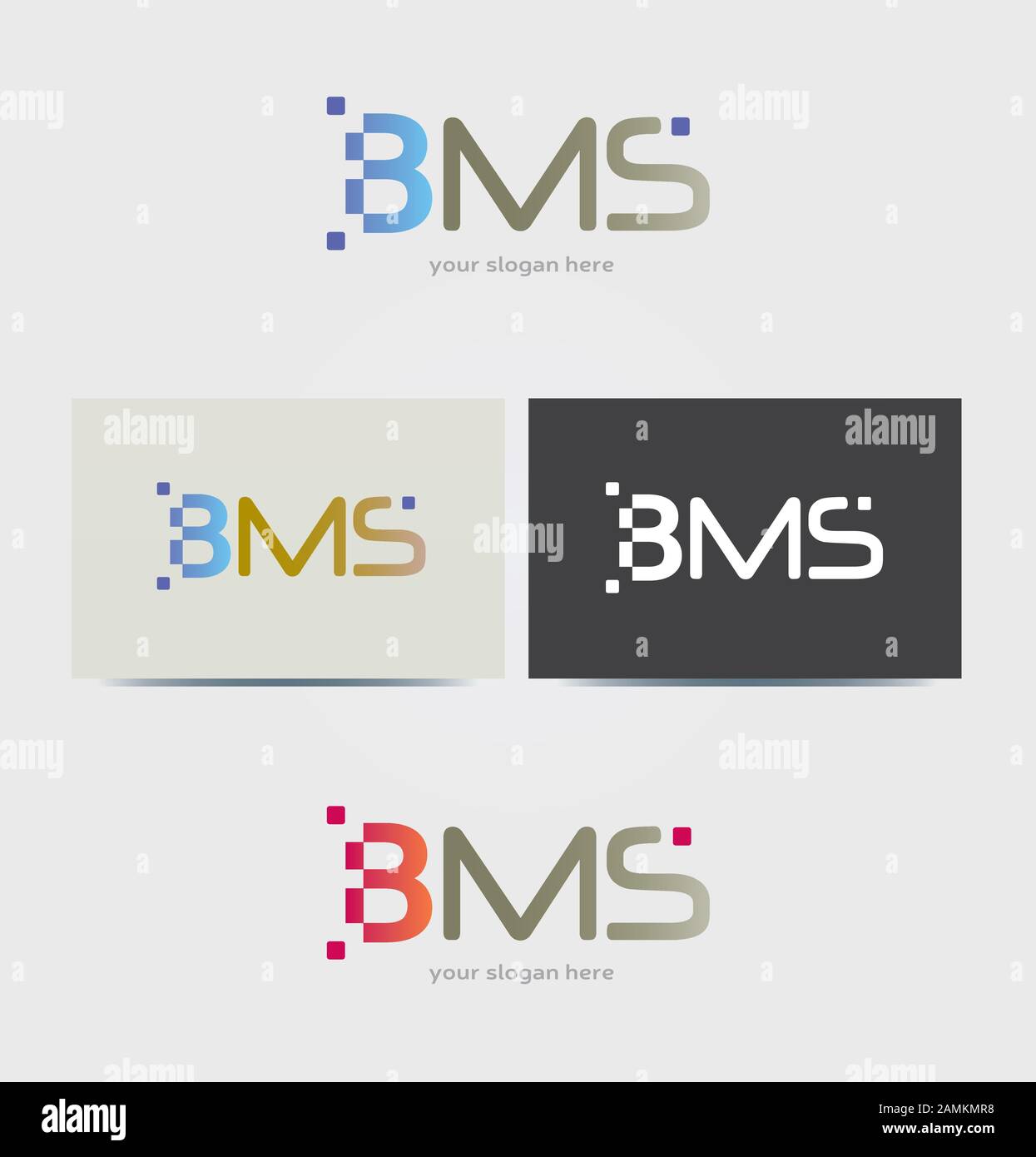 Logo unique - Lettres de BMS en technologie de logo d'entreprise Illustration de Vecteur