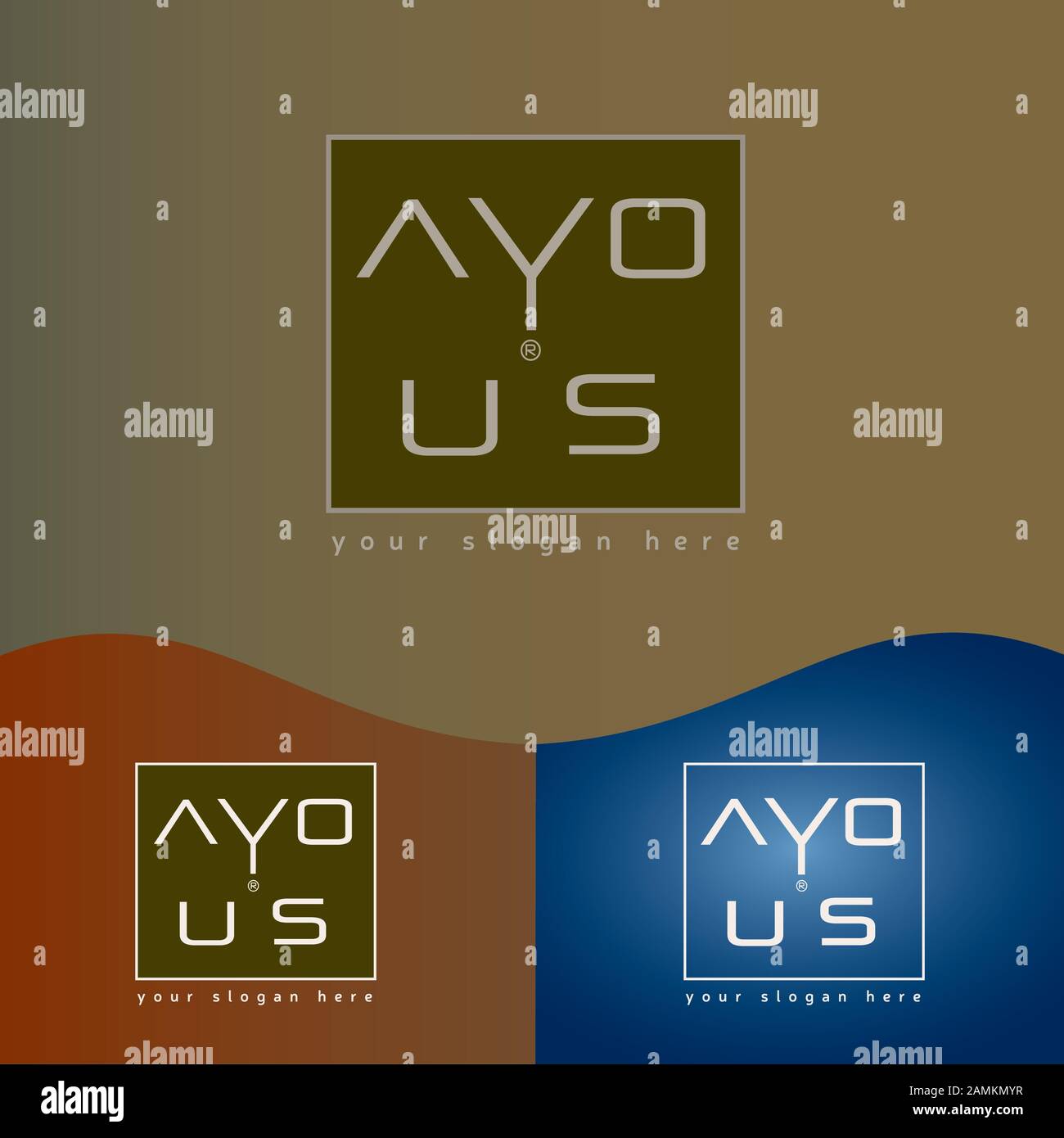 Logo Design adapté à la beauté et aux cosmétiques - lettres en carré Illustration de Vecteur