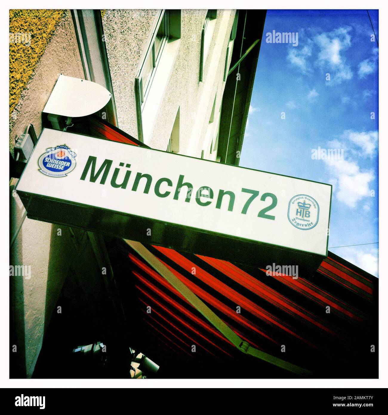 Dans les deux bars 'München 72' (l'un dans la Kohlstrasse, l'autre dans l'Olympiapark), l'époque des Jeux Olympiques de 1972 à Munich revit. Sur la photo, le café de Kohlstraße. [traduction automatique] Banque D'Images