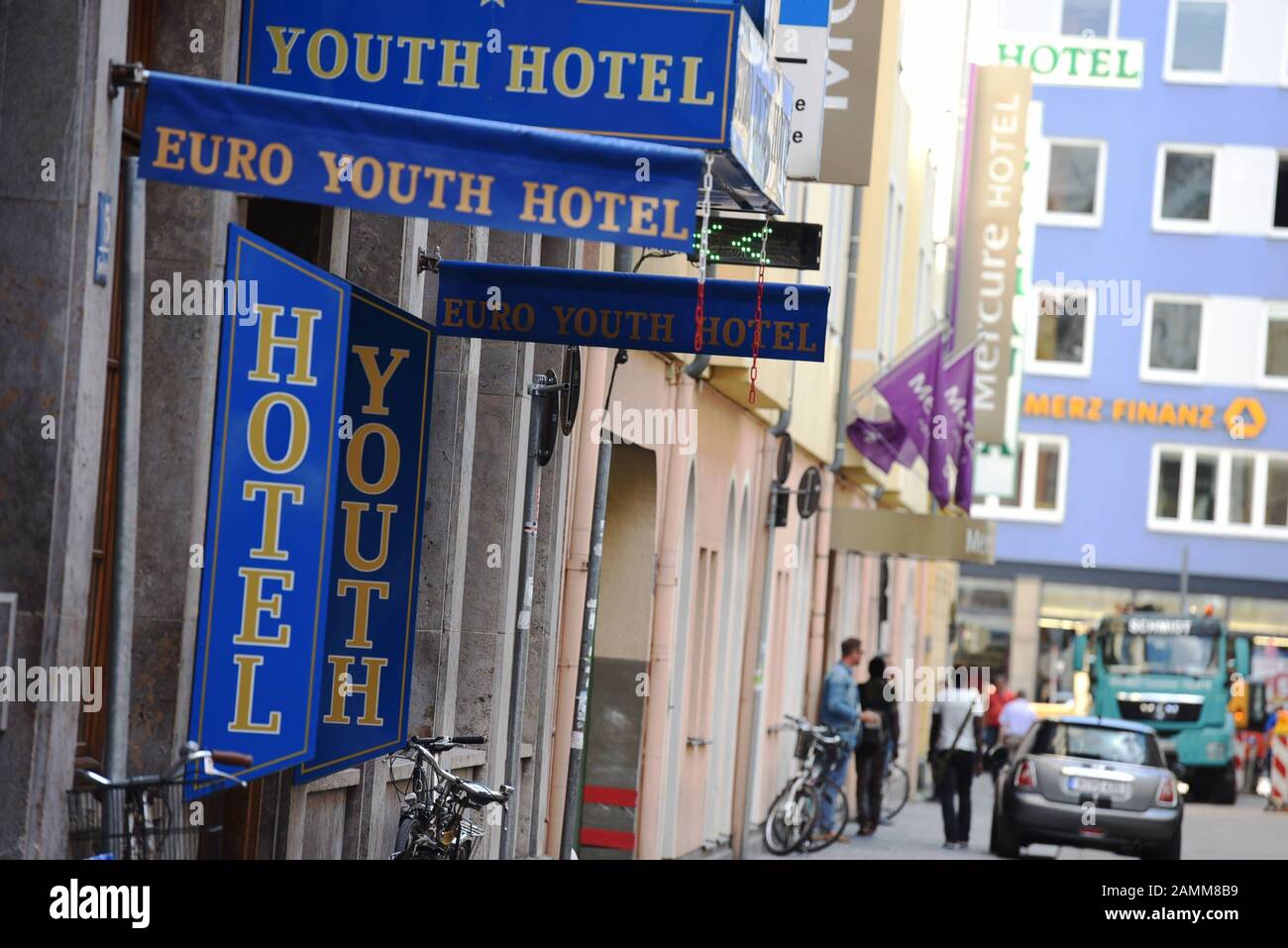 Euro Youth Hotel dans la Senefelderstraße dans le quartier de la gare de Munich. [traduction automatique] Banque D'Images