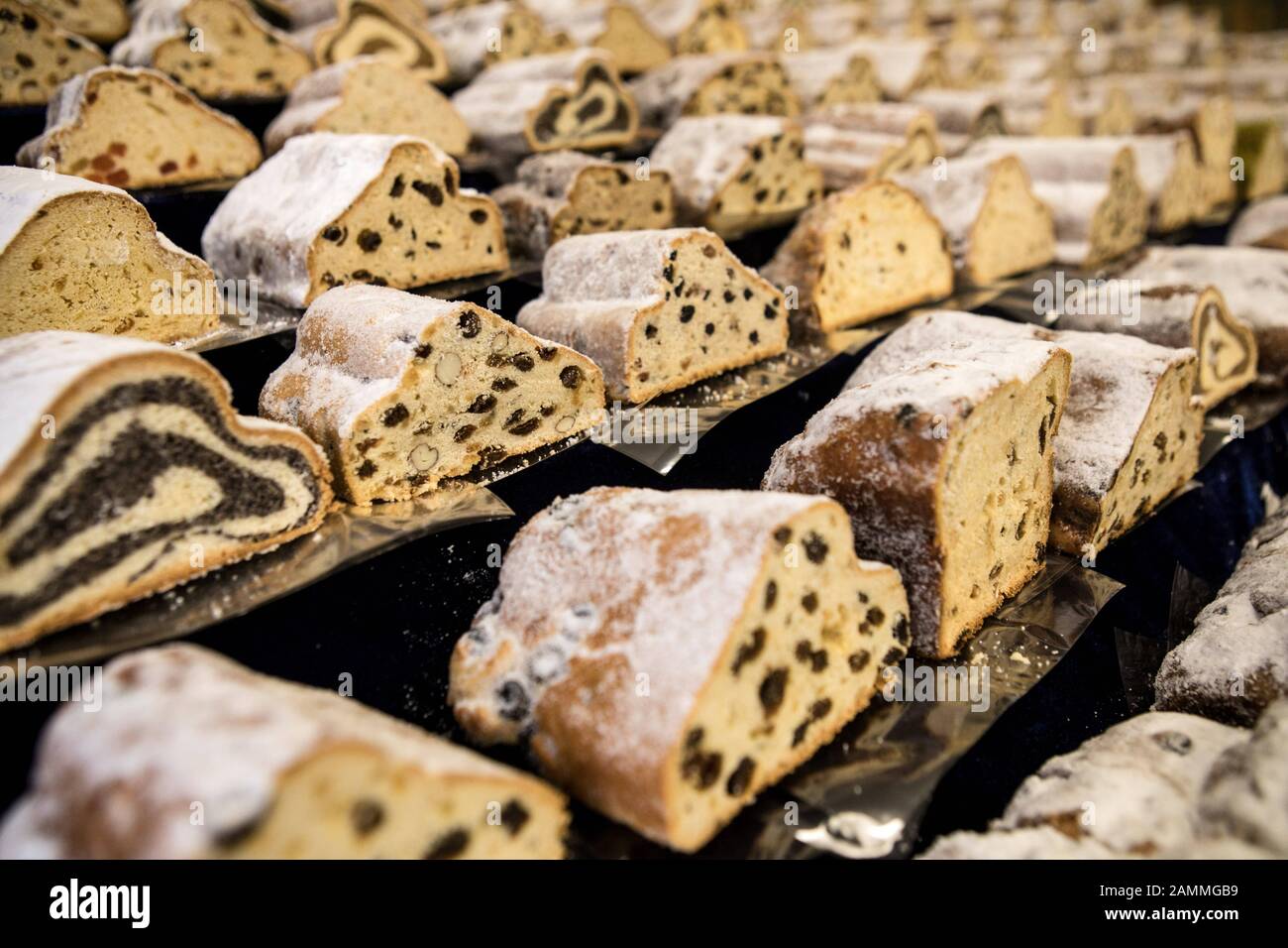 Test Stollen de la guilde des boulangers de Munich et Landsberg: Sur la photo les produits de boulangerie testés lors de la réunion de presse suivante dans la salle de guilde de Maistraße 12. [traduction automatique] Banque D'Images