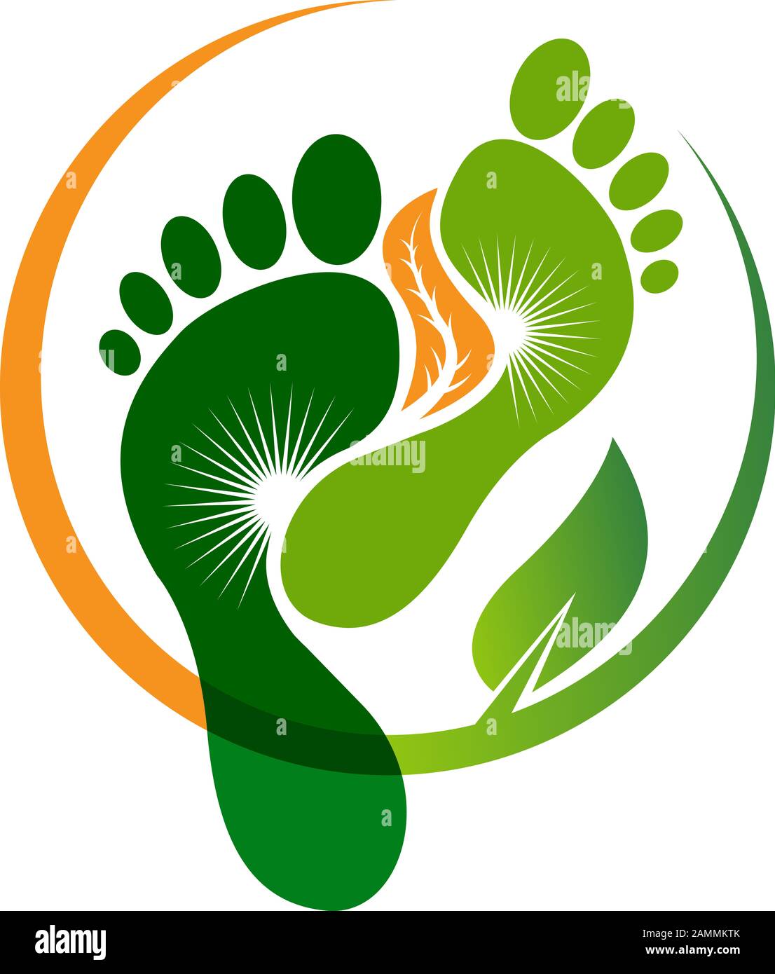 logo de la feuille de pied Banque D'Images