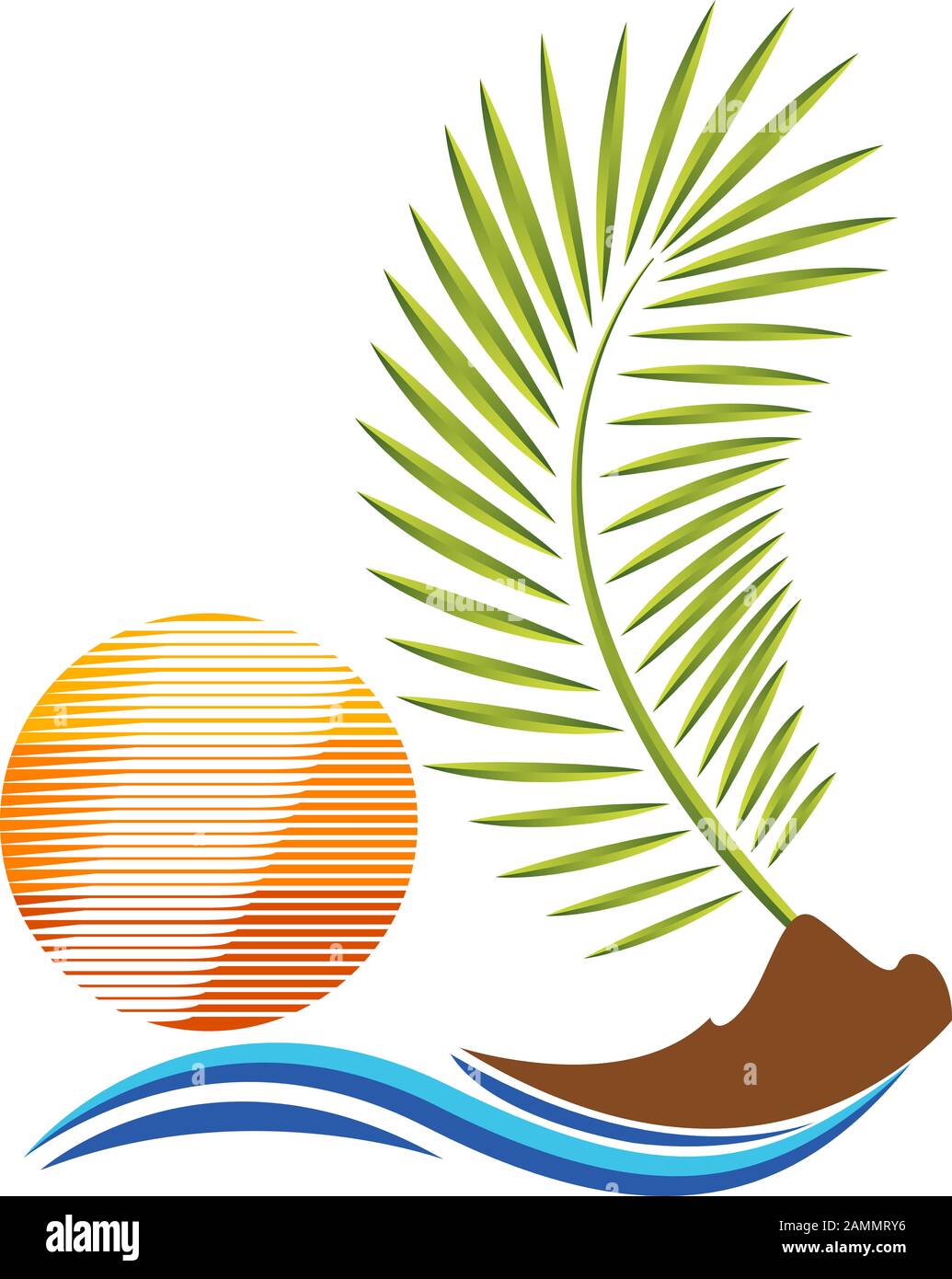 Feuilles du logo de palmier Banque D'Images