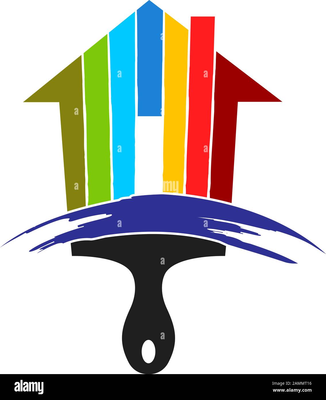 logo peinture maison Banque D'Images
