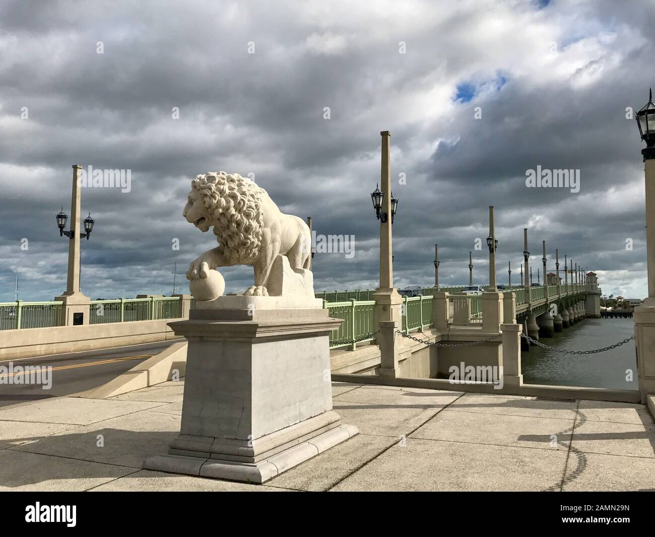 Pont des Lions. Saint Augustin, en Floride. Banque D'Images