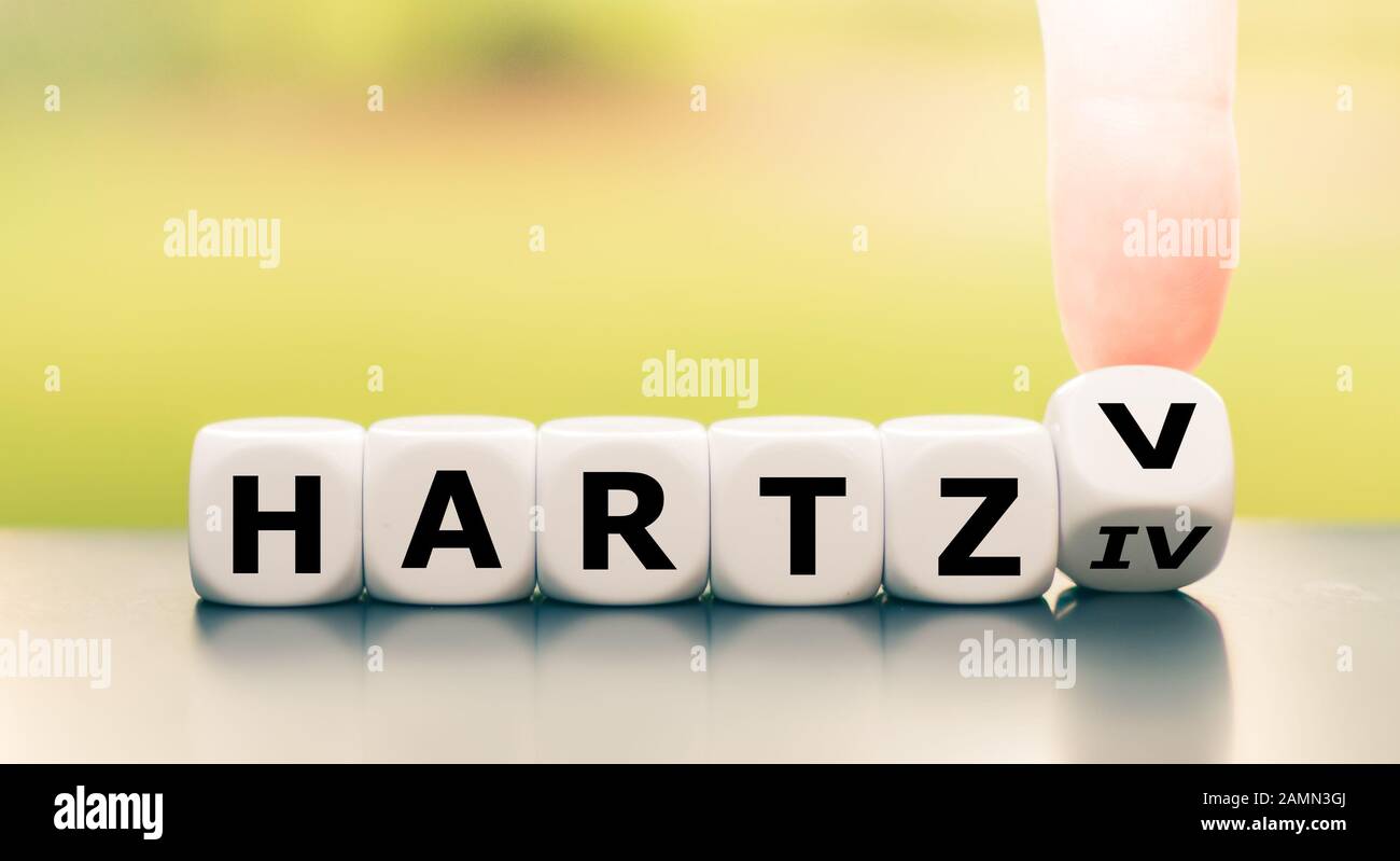 Symbole du changement du système allemand d'assistance sociale. Banque D'Images