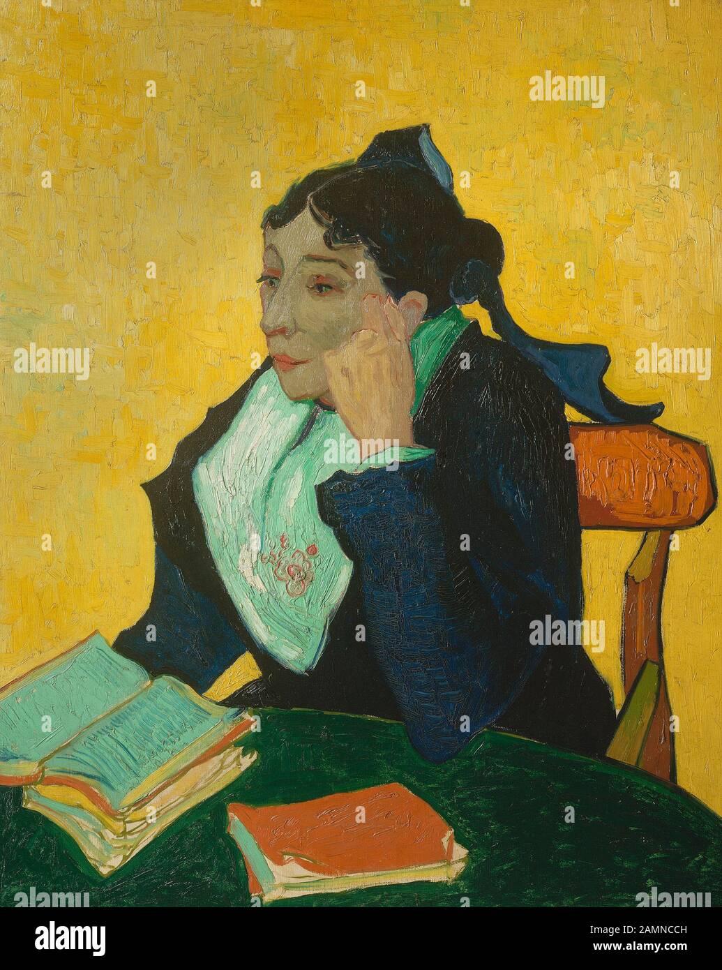 Van Gogh Vincent , l Arlesienne ( propriétaire du café de la gare ) , Mme Joseph Michel Ginoux peinture 1888 - 1889 Banque D'Images