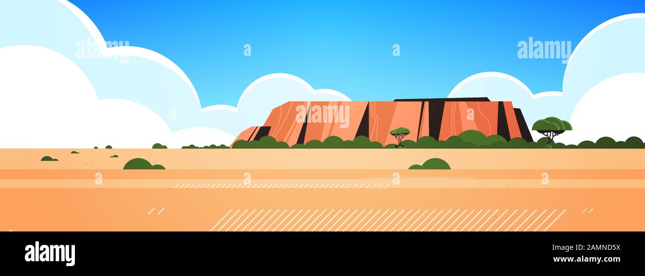 rocky mountain australie herbes sèches rochers et arbres nature sauvage paysage fond horizontal illustration vectorielle Illustration de Vecteur