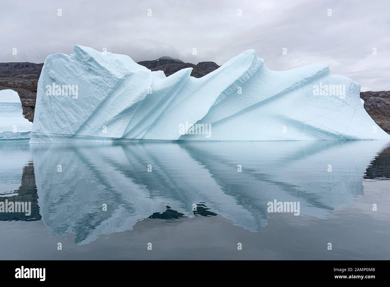 Les icebergs à Rode Island, Scoresby Sound, dans l'Est du Groenland Banque D'Images