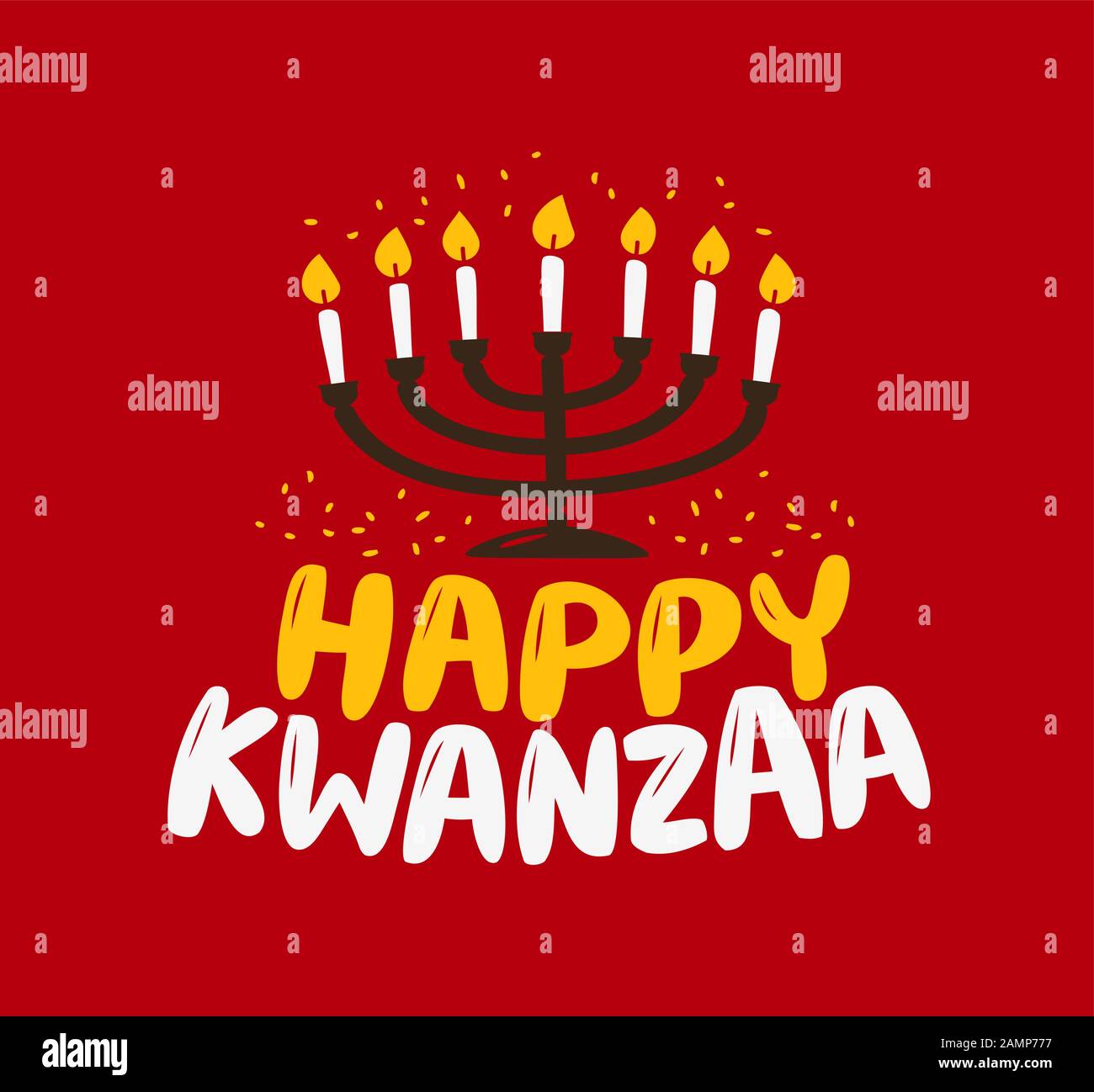 Bonne carte de vœux Kwanzaa. Menorah avec illustration vectorielle de bougies allumées Illustration de Vecteur