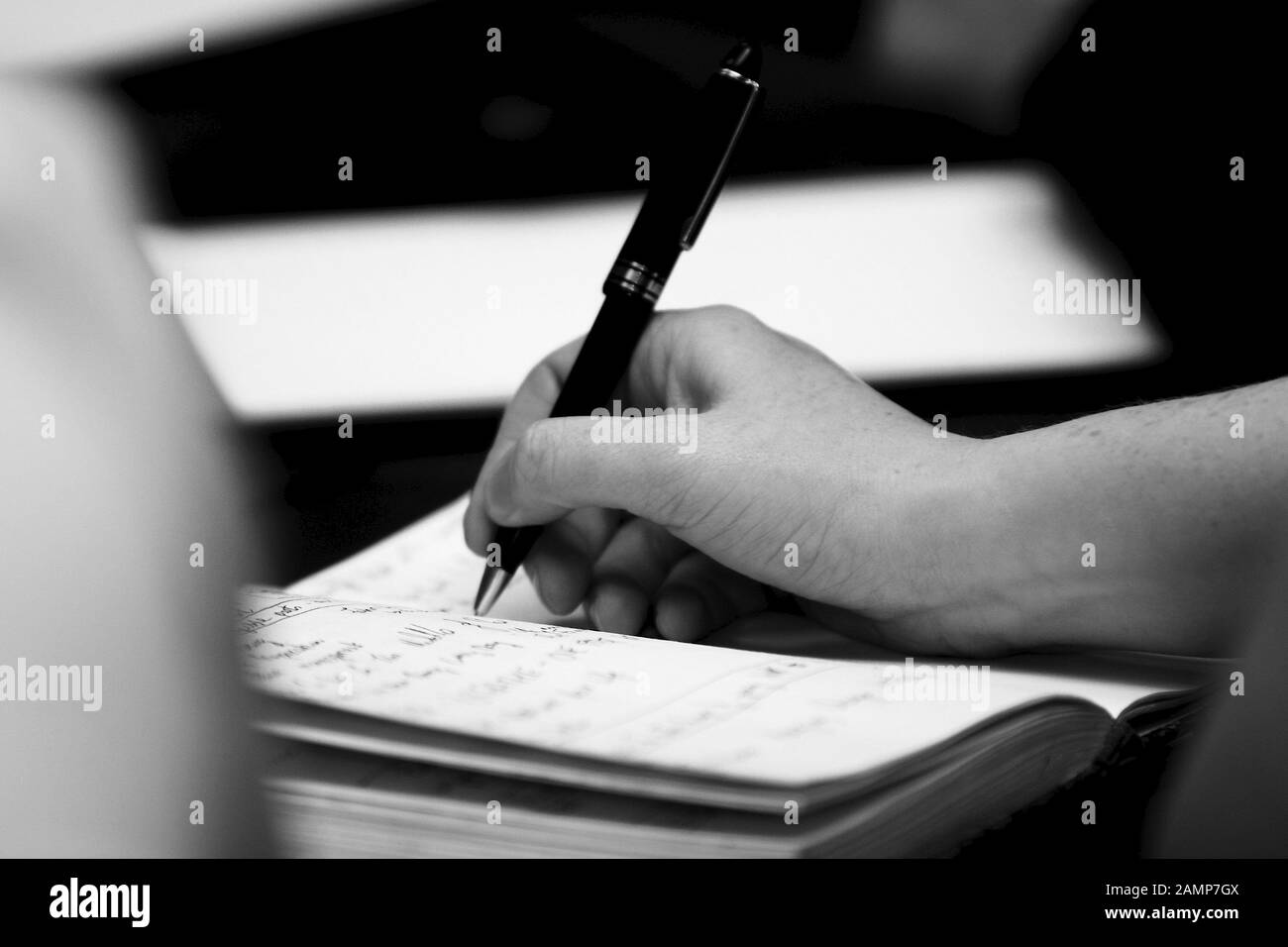 Prendre Note Image écrire des notes Banque d'images noir et blanc - Alamy