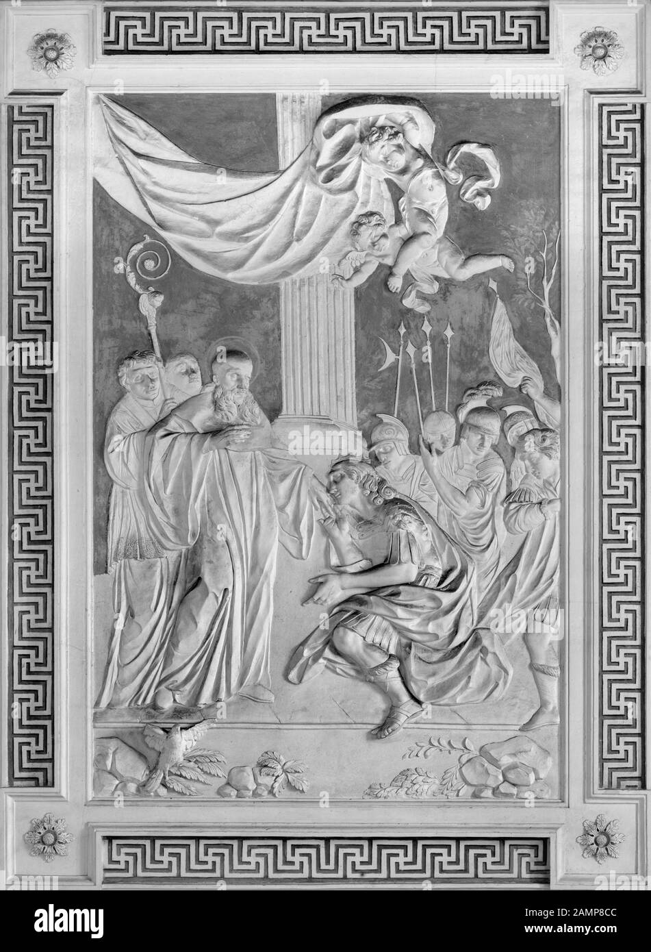 Catane, ITALIE - 7 AVRIL 2018: Le soulagement de vivre de Saint Benoît des escaliers de l'université dans le complexe de l'église Chiesa di San Nicolò l'Are Banque D'Images