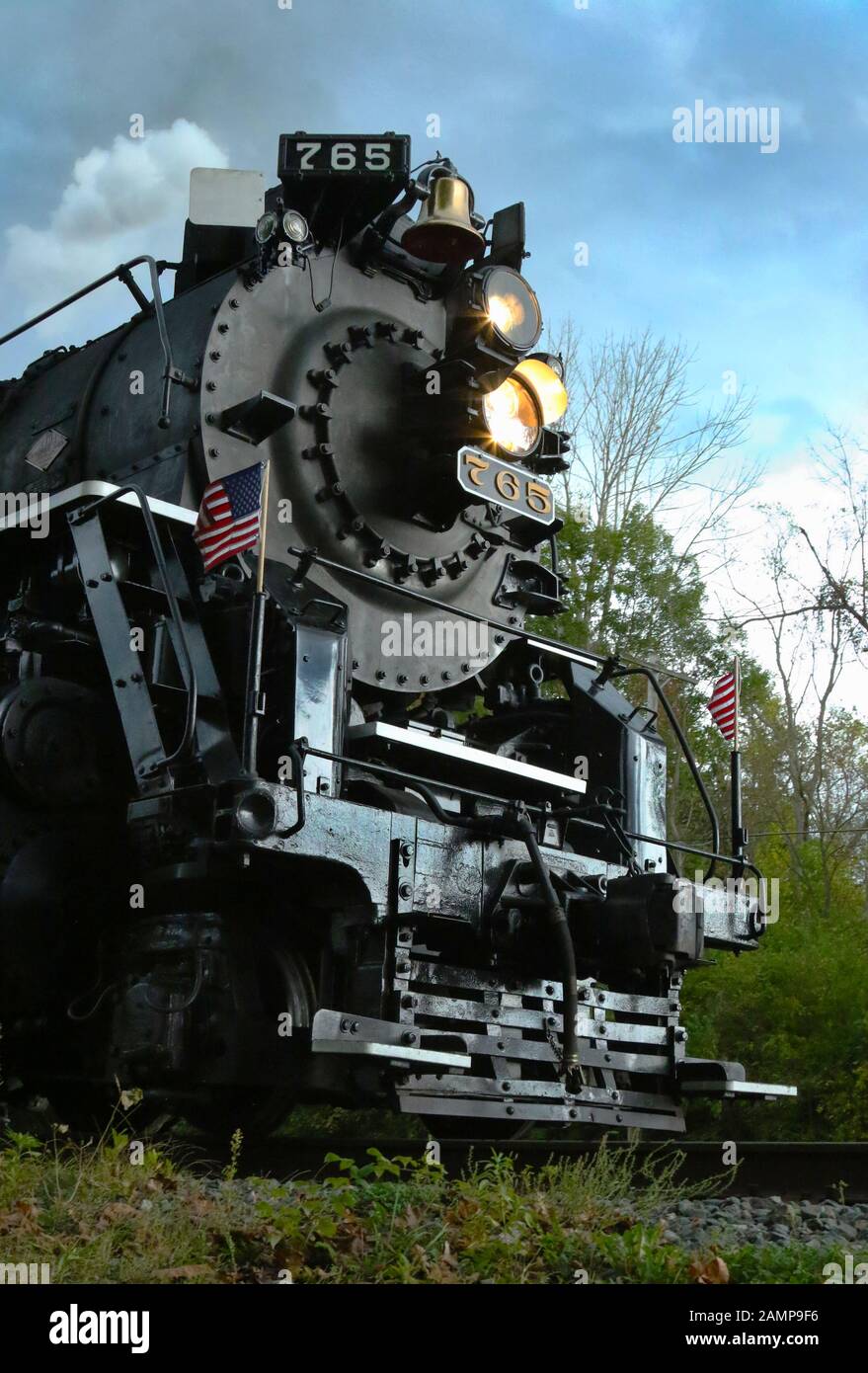 Plaque Nickel Road No. 765 s'agit d'un 2-8-4 'Comté' type locomotive à vapeur construite pour le Nickel Plate Road en 1944 par l'Lima Locomotive Works à Lima, O Banque D'Images