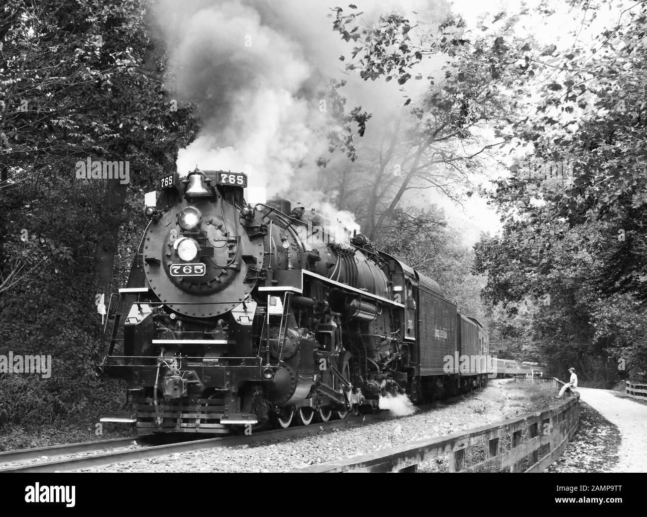 Plaque Nickel Road No. 765 s'agit d'un 2-8-4 'Comté' type locomotive à vapeur construite pour le Nickel Plate Road en 1944 par l'Lima Locomotive Works à Lima, O Banque D'Images