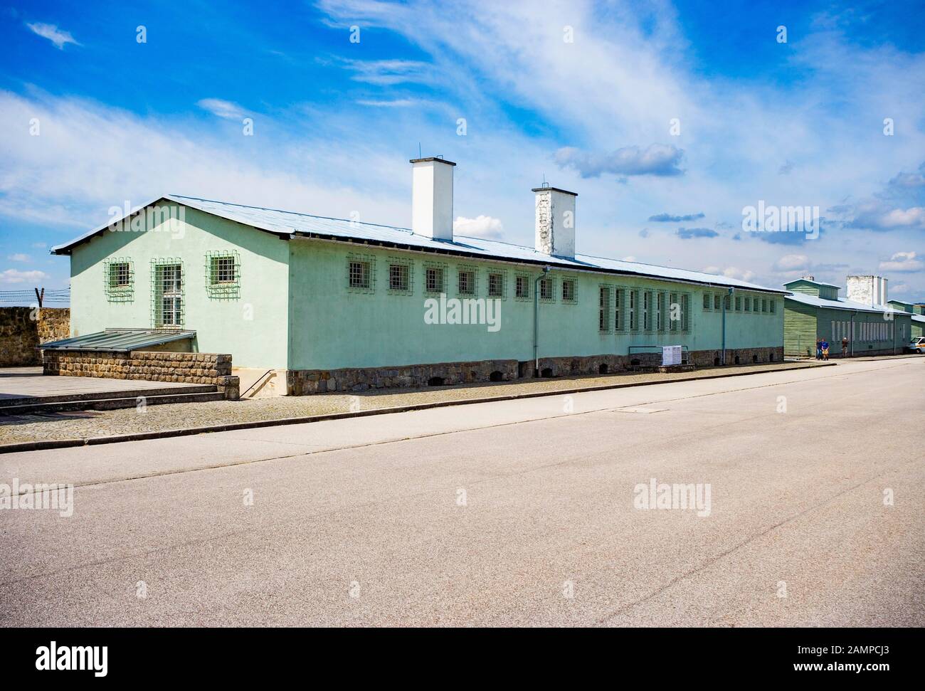 Prison de camp avec sol lustré, mémorial de camp de concentration, camp de concentration Mauthausen, Mauthausen, Haute-Autriche, Autriche Banque D'Images