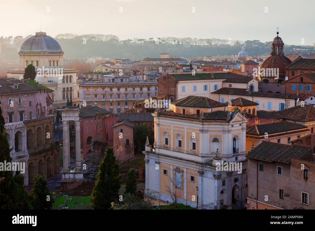 Toits de Rome. Colline du Palatin Banque D'Images