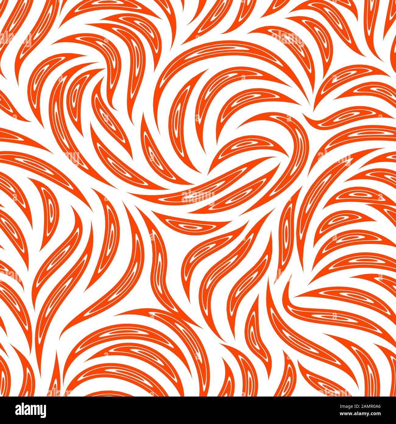 Motif vectoriel sans couture de lignes lisses avec des découpes à l'intérieur dans une Couleur À la mode Lava Luxuriante. Texture pour tissu ou emballage isolé sur fond blanc. Illustration de Vecteur