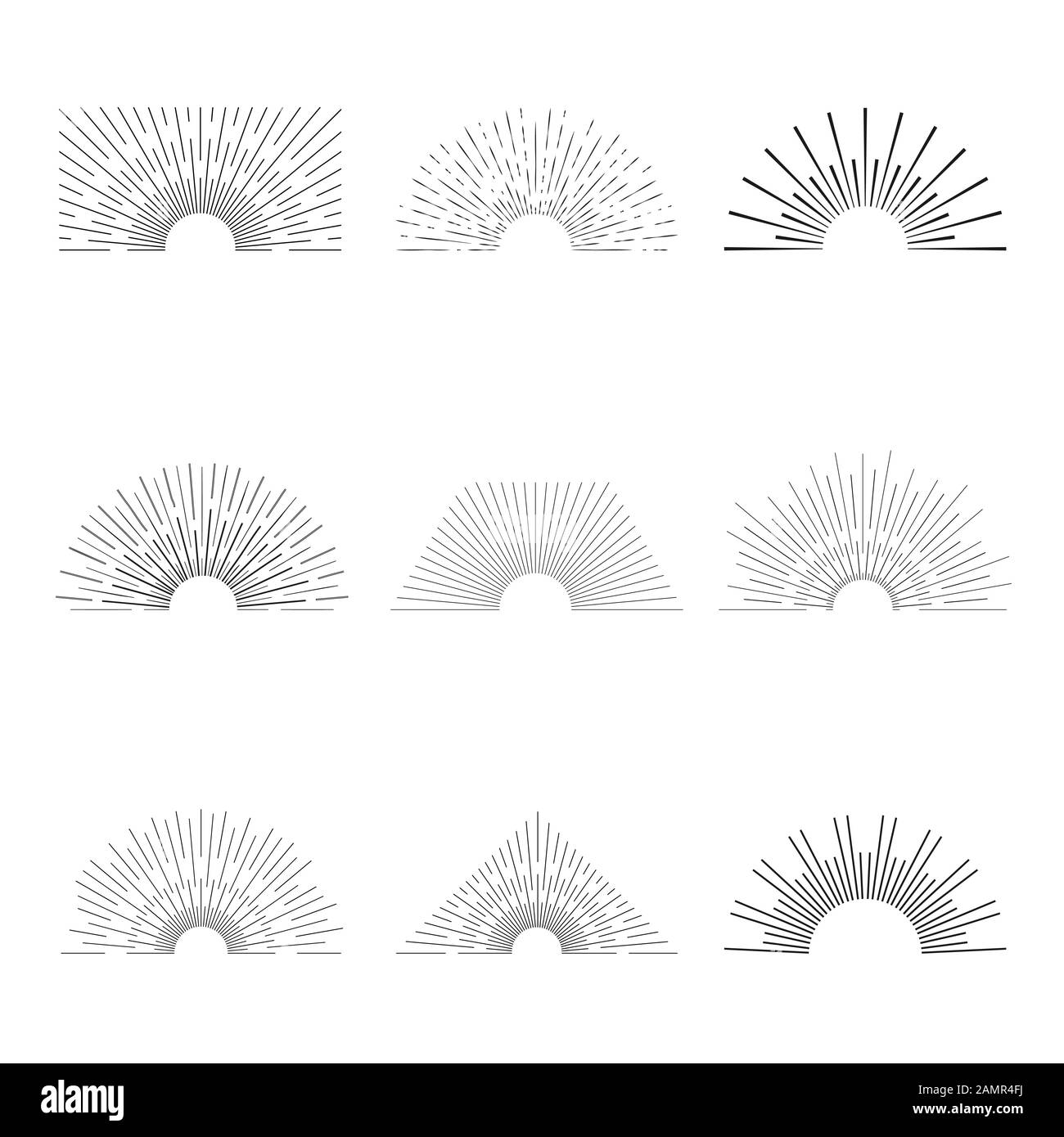 Ensemble de formes rétro à effet de soleil pour un design vintage. Collection d'images vectorielles Illustration de Vecteur