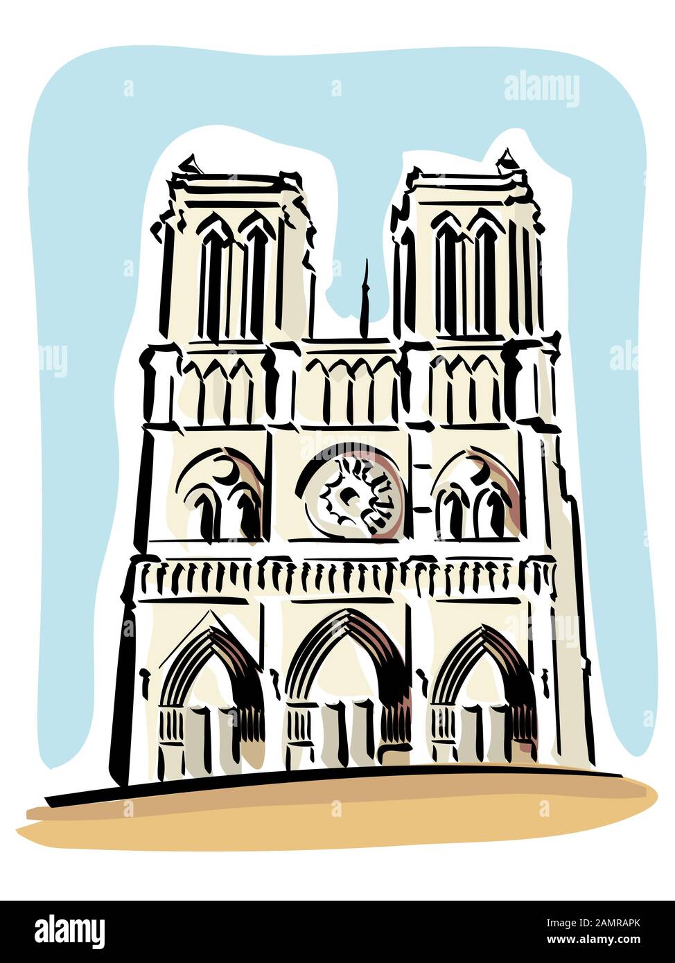 Illustration de Notre Dame de Paris. Banque D'Images