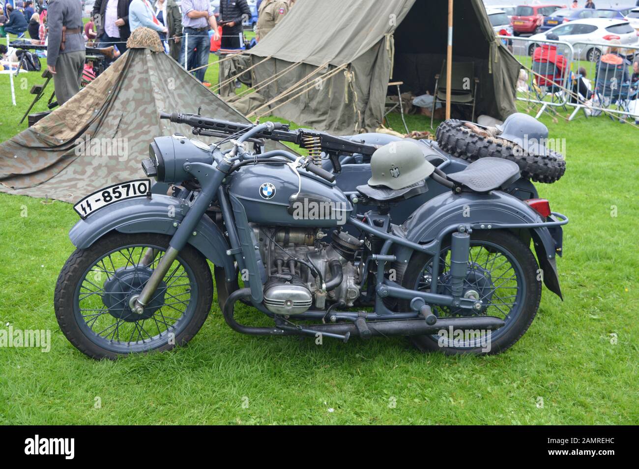 Moto BMW et side-car de la seconde Guerre mondiale Banque D'Images