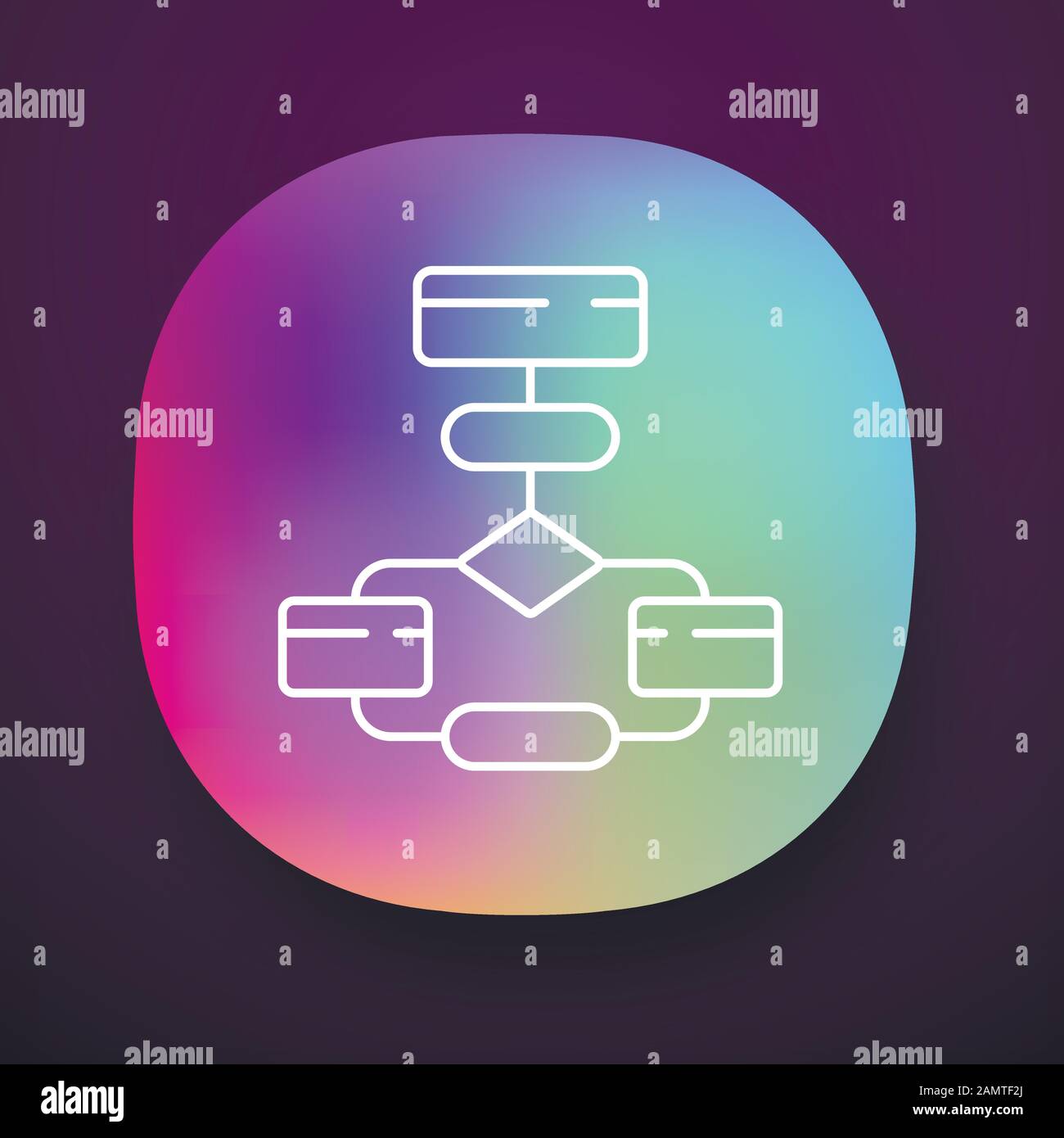 Icône de l'application de schéma de flux. Organigramme. Visualisation ...
