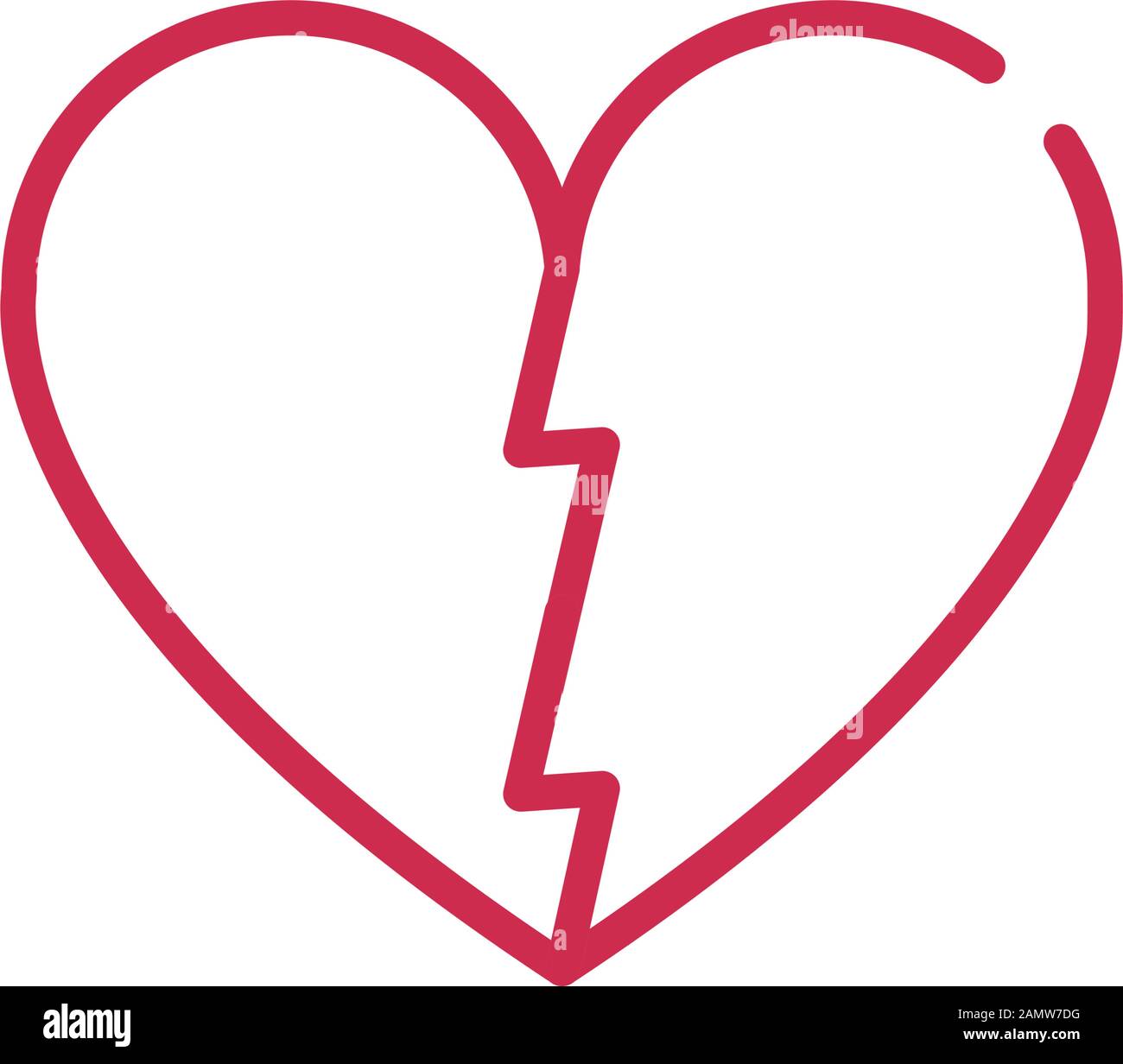 Joyeuses Valentines Jour Cœur Brise Amour Triste Illustration Vectorielle Rouge Dessin Image Vectorielle Stock Alamy