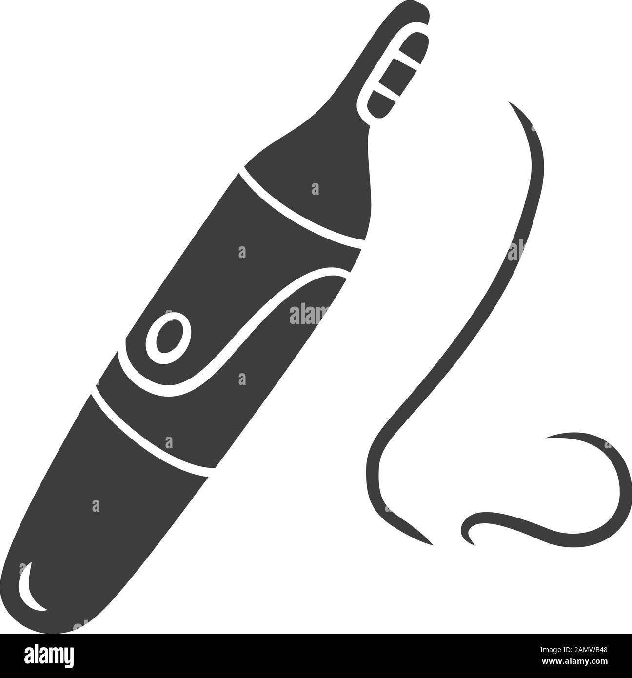 Icône de glyphe de la tondeuse à poils du nez. Procédure hygiénique d'épilation. Appareil de beauté à usage domestique. Hygiène personnelle. Instrument de beauté. Symbole silhouette. Ne Illustration de Vecteur