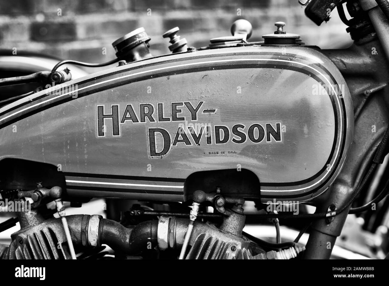 Vintage 1926 Harley Davidson Moto JD à Bicester Heritage Centre super scramble event. Bicester, Oxfordshire, Angleterre Banque D'Images