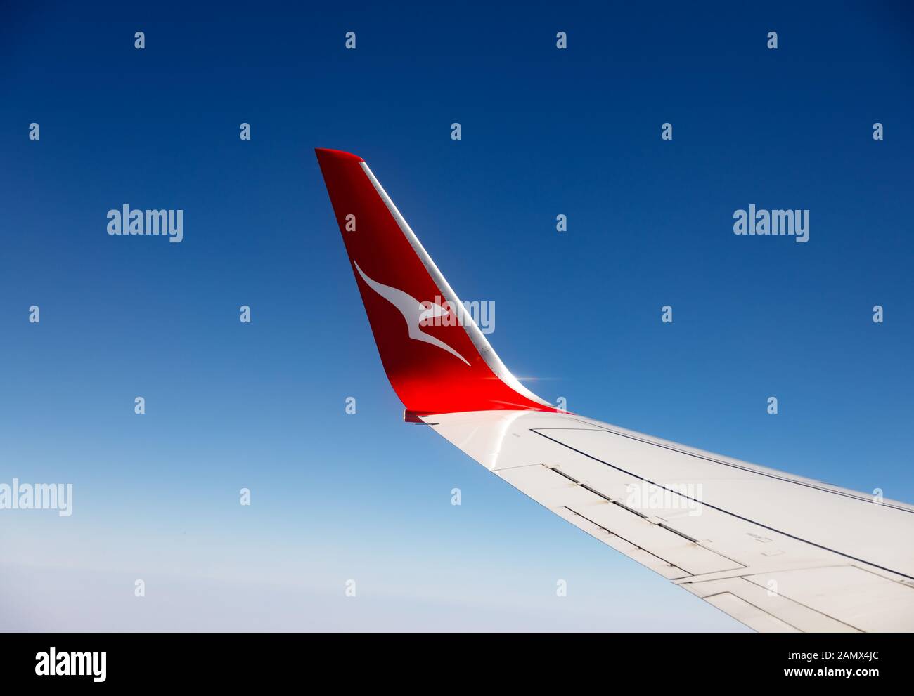 L'aile d'un Boeing 737 de Qantas Banque D'Images