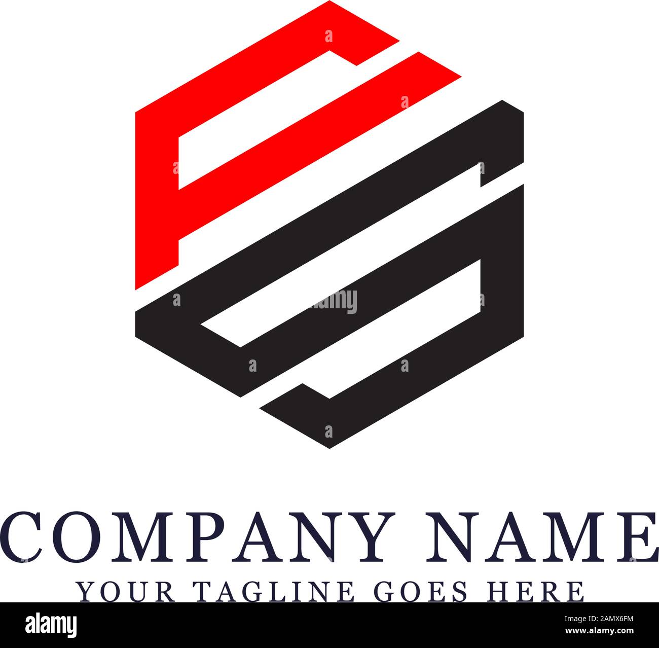 Logos de nom initial FS, image de logo hexagonal FS Illustration de Vecteur