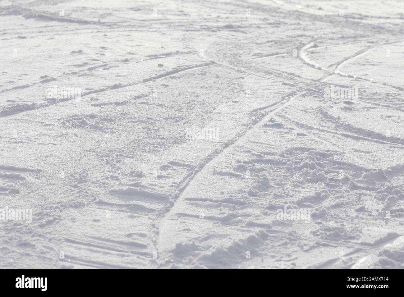 Texture neige sur la piste de ski Banque D'Images