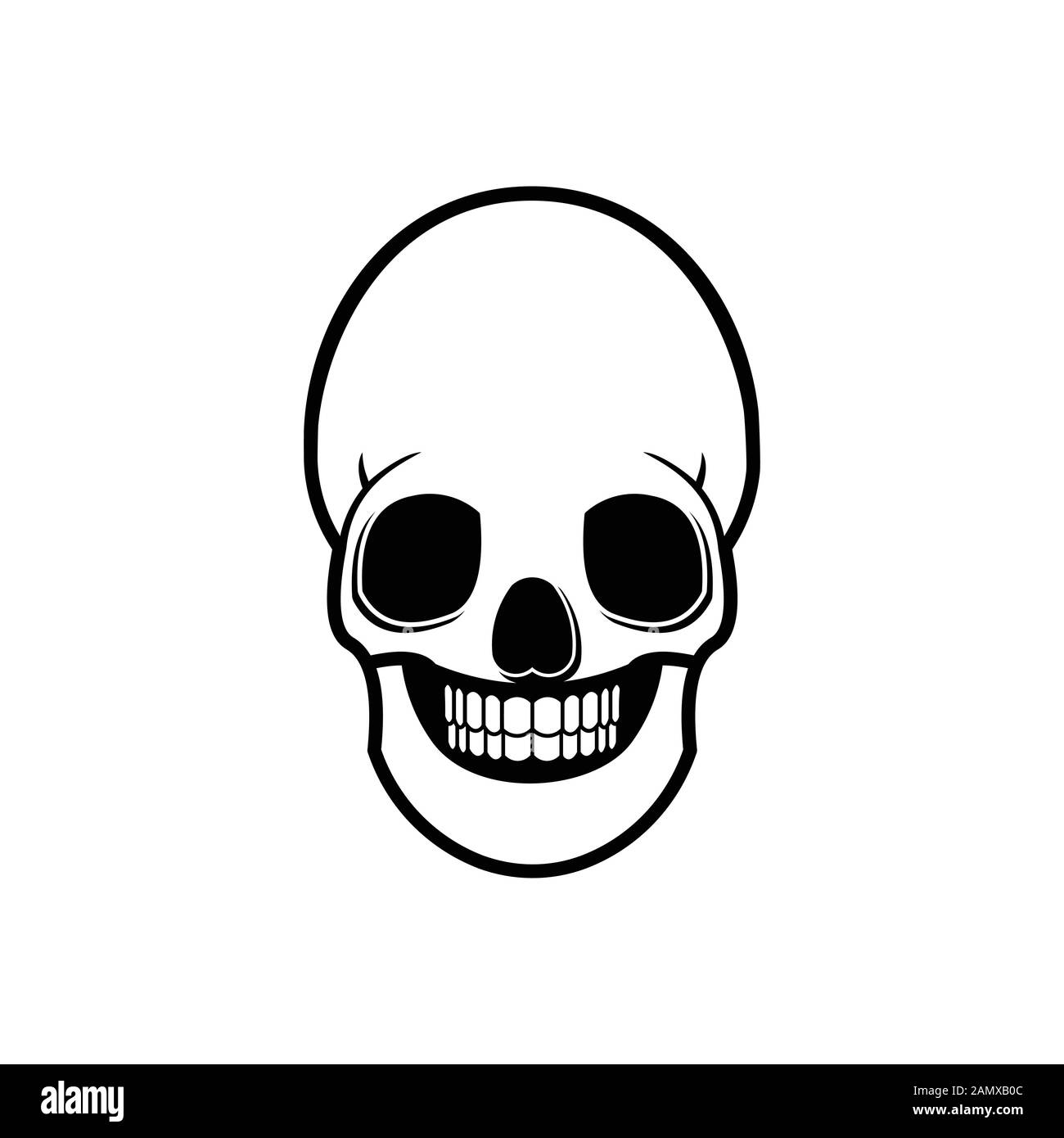 Idées de logo sur les os du crâne. Logo inspiration. Illustration Du Vecteur De Modèle. Isolé Sur Fond Blanc Illustration de Vecteur