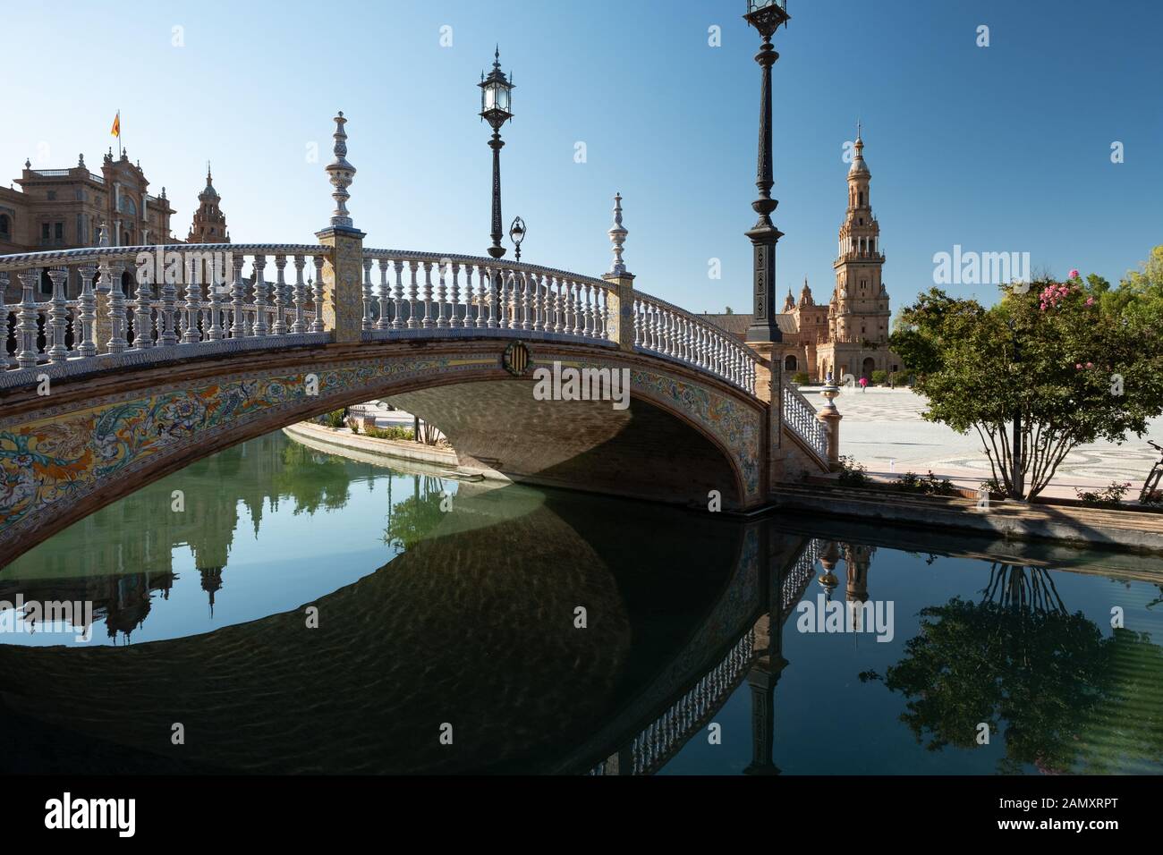 Séville, Espagne. 7 juillet 2018. La Plaza de España dans le Parque de María Luisa à Séville. Banque D'Images