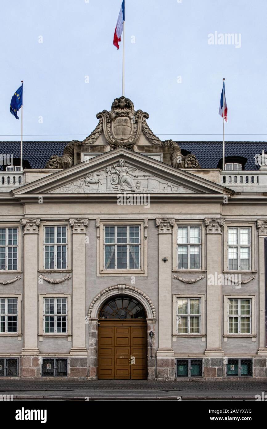 L'Ambassade de France dans la vieille Palais Thott à Kongens Nytorv 4, Copenhague, Danemark. Bâtiment de style baroque néerlandais Banque D'Images