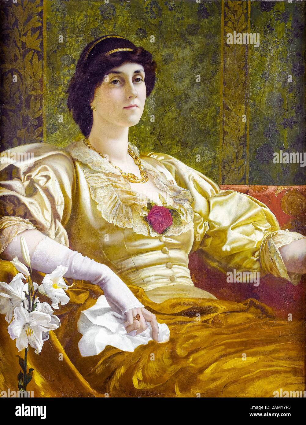 William Blake Richmond, Ethel Bertha Harrison, (1851-1916), portrait peint, avant 1916 Banque D'Images