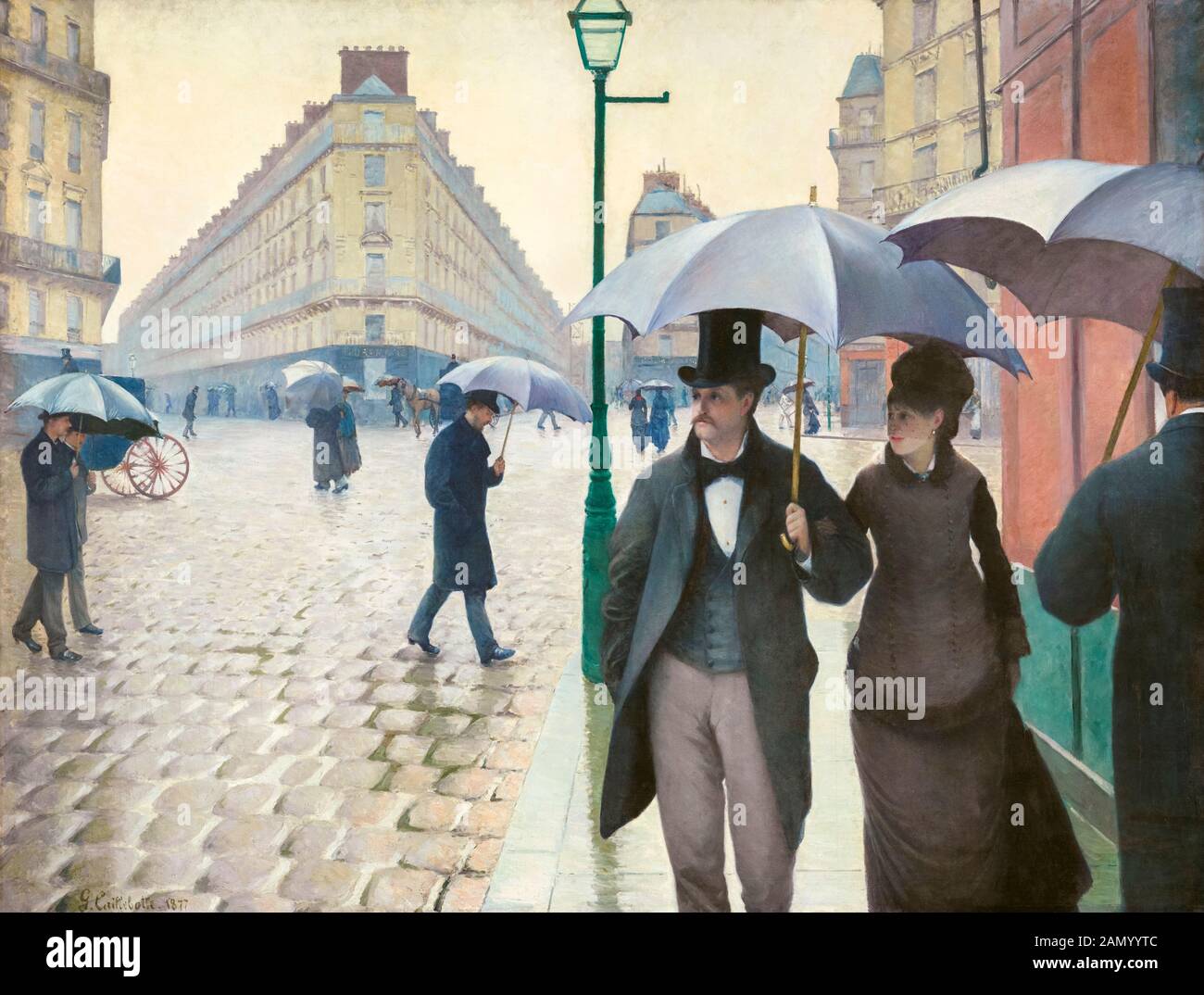 Gustave Caillebotte, Peinture, Rue Paris, Rainy Day, 1877 Banque D'Images