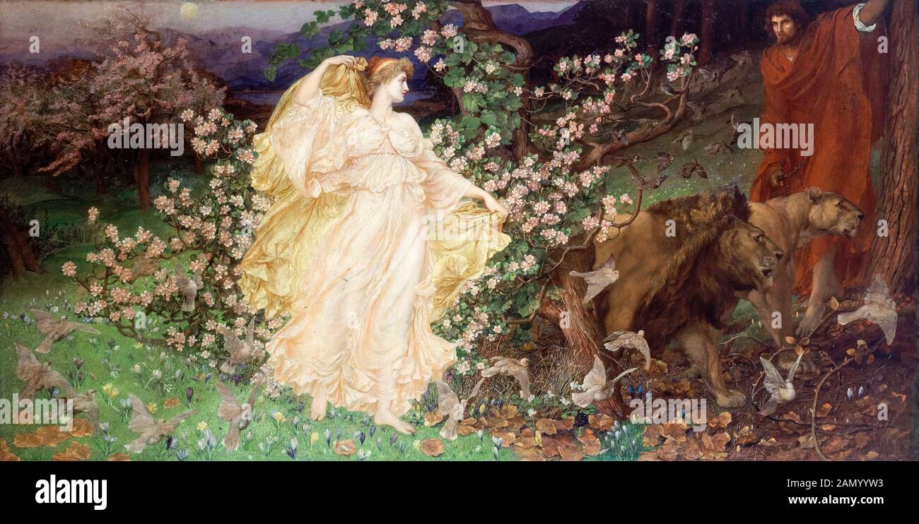 William Blake Richmond, Vénus et Anchises, peinture, 1889-1890 Banque D'Images