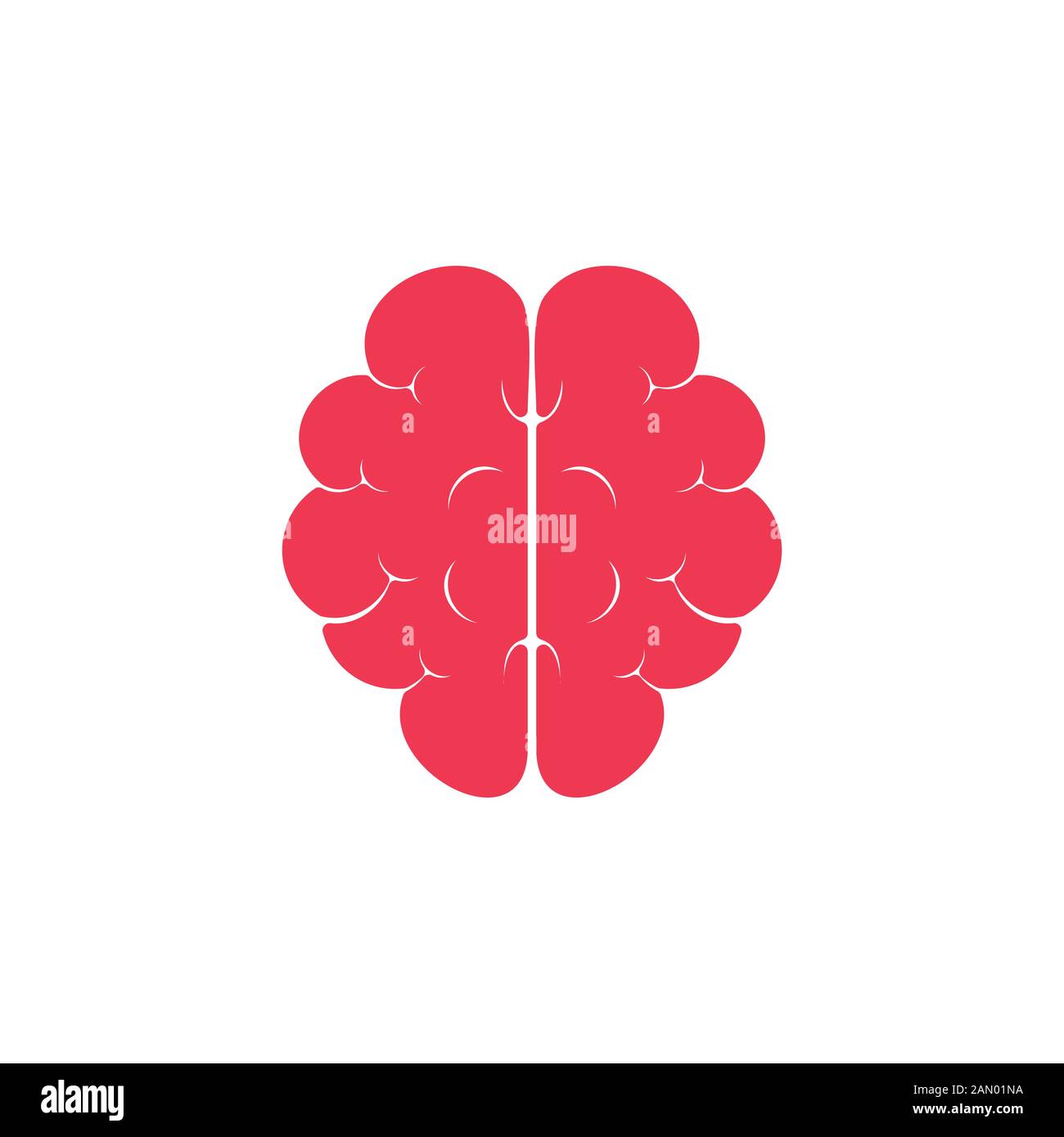 vecteur de symbole rouge simple du cerveau Illustration de Vecteur