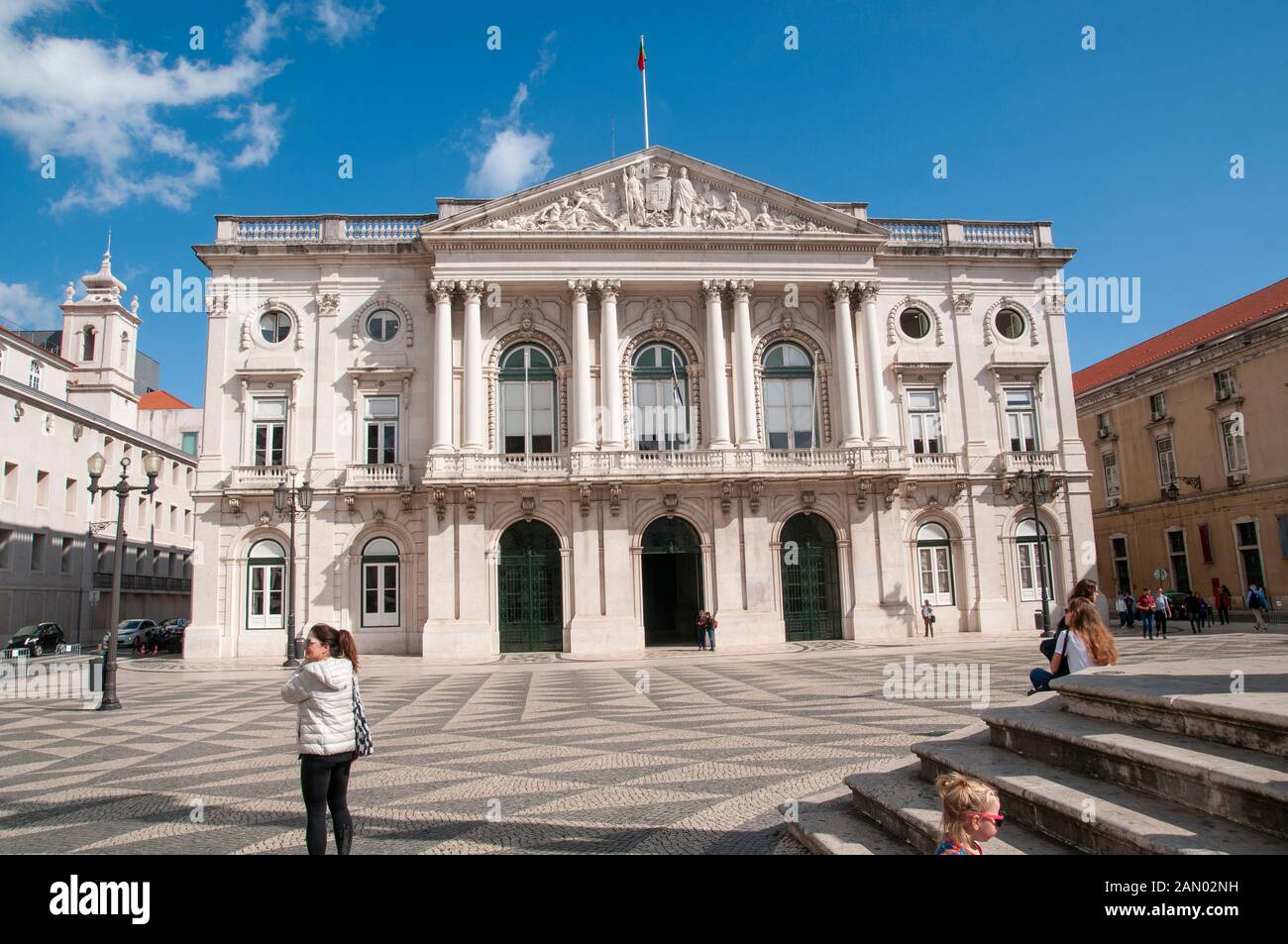Hôtel de ville de Lisbonne, Camara Municipal de Lisboa à Praca do Municipio, (place de la municipalité), Lisbonne, Portugal. Banque D'Images