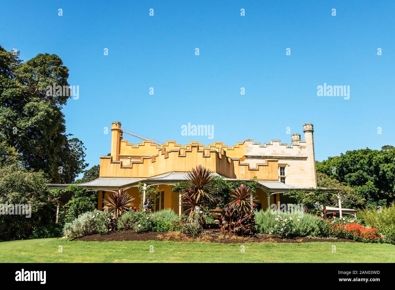 Vaucluse House est un manoir du xixe siècle, entouré par son parc boisé et de jardins d'origine dans la banlieue de Sydney, Australie. Vaucluse Banque D'Images
